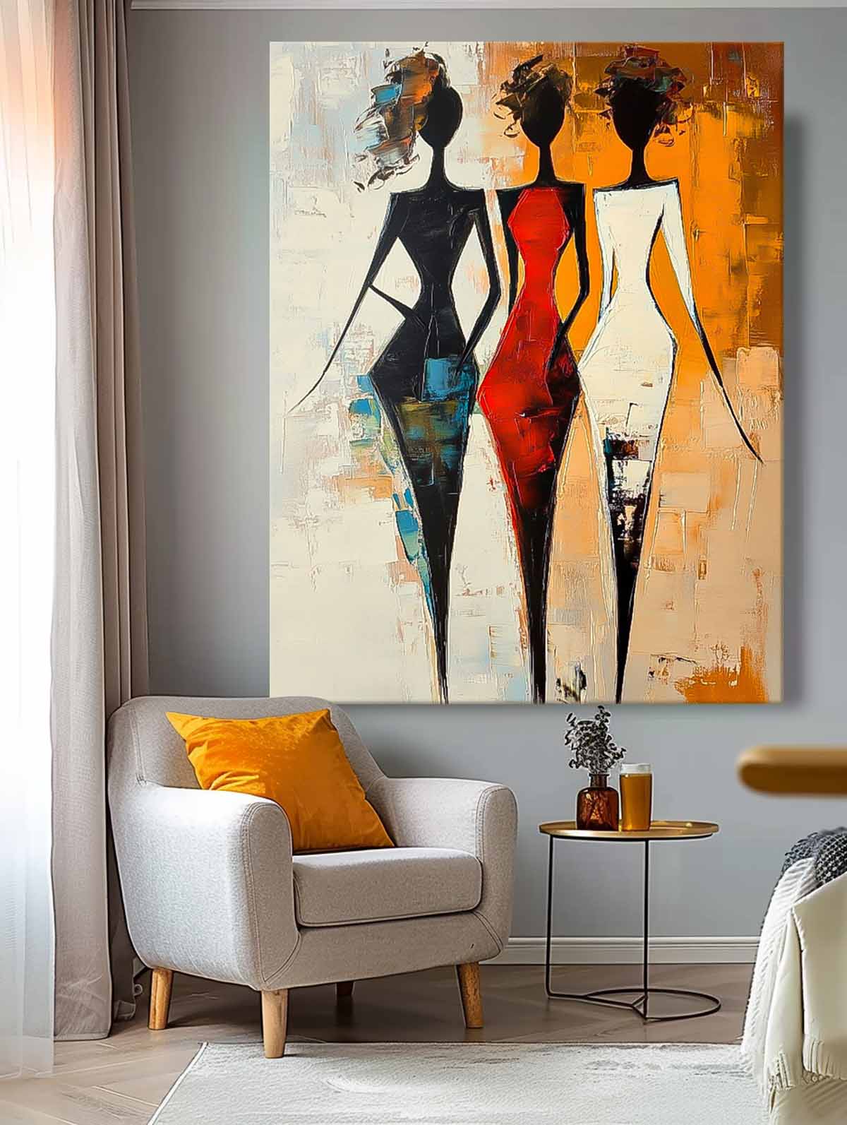 Wall Art Abstract Female Figure Silhouettes