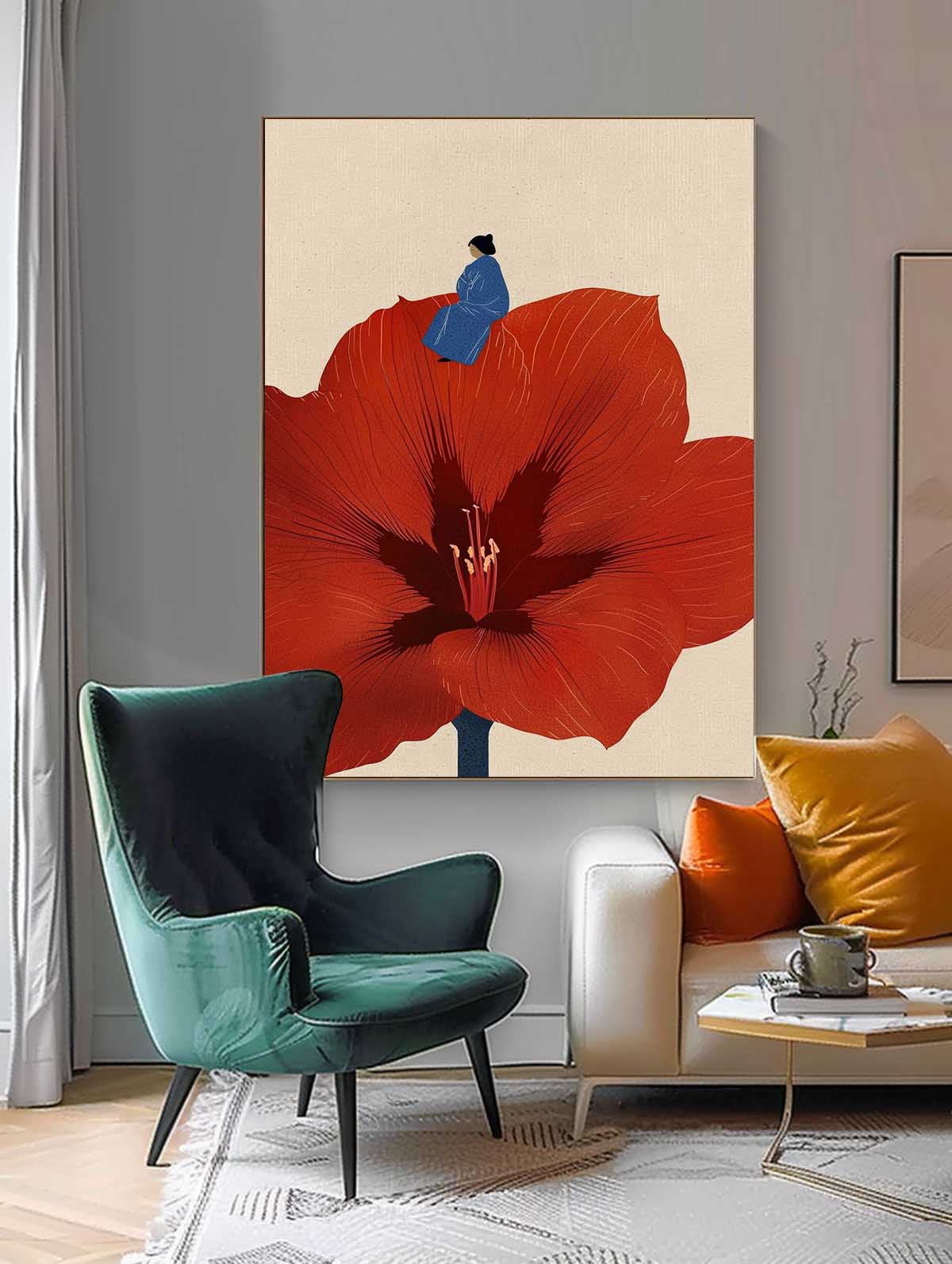 Wall Art People Oriental Surreal Floral Elegant