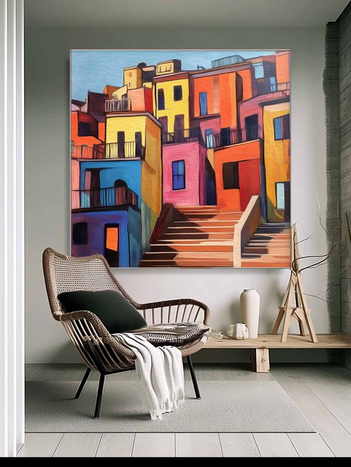 Wall Art Architecture Bright Cheerful Mediterranean