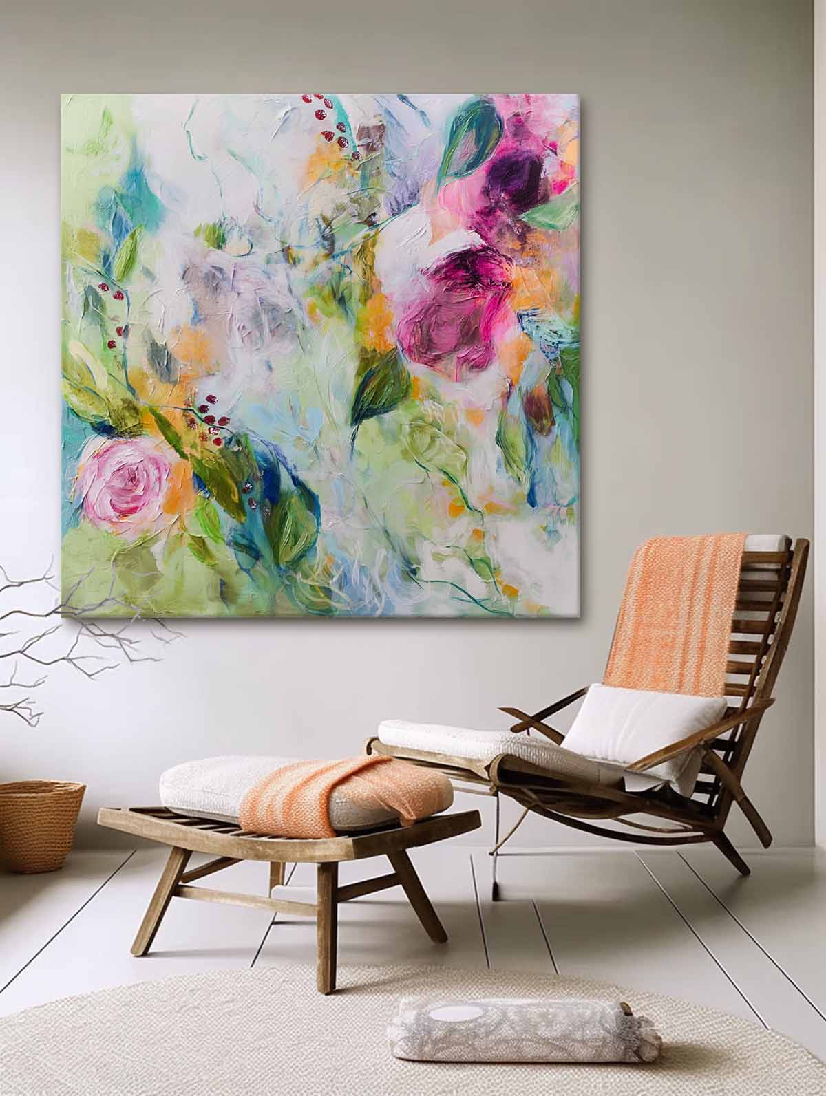 Wall Art Lyrical Abstract Floral Retro