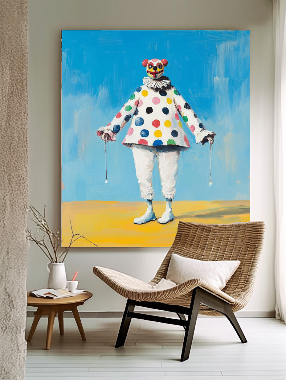 Wall Art People Dopamine Impasto Clown Abstract