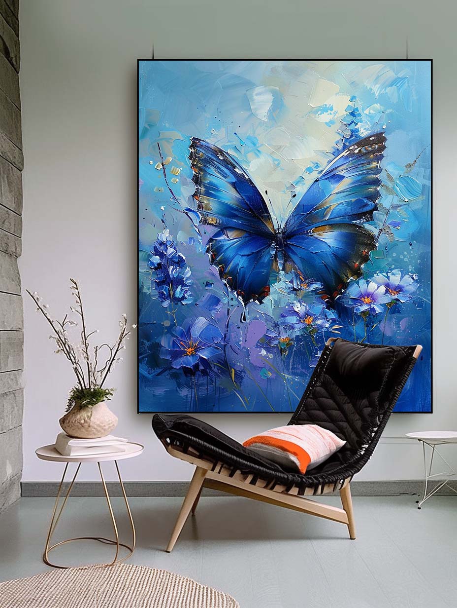 Wall Art Whimsical Butterfly Scene Floral