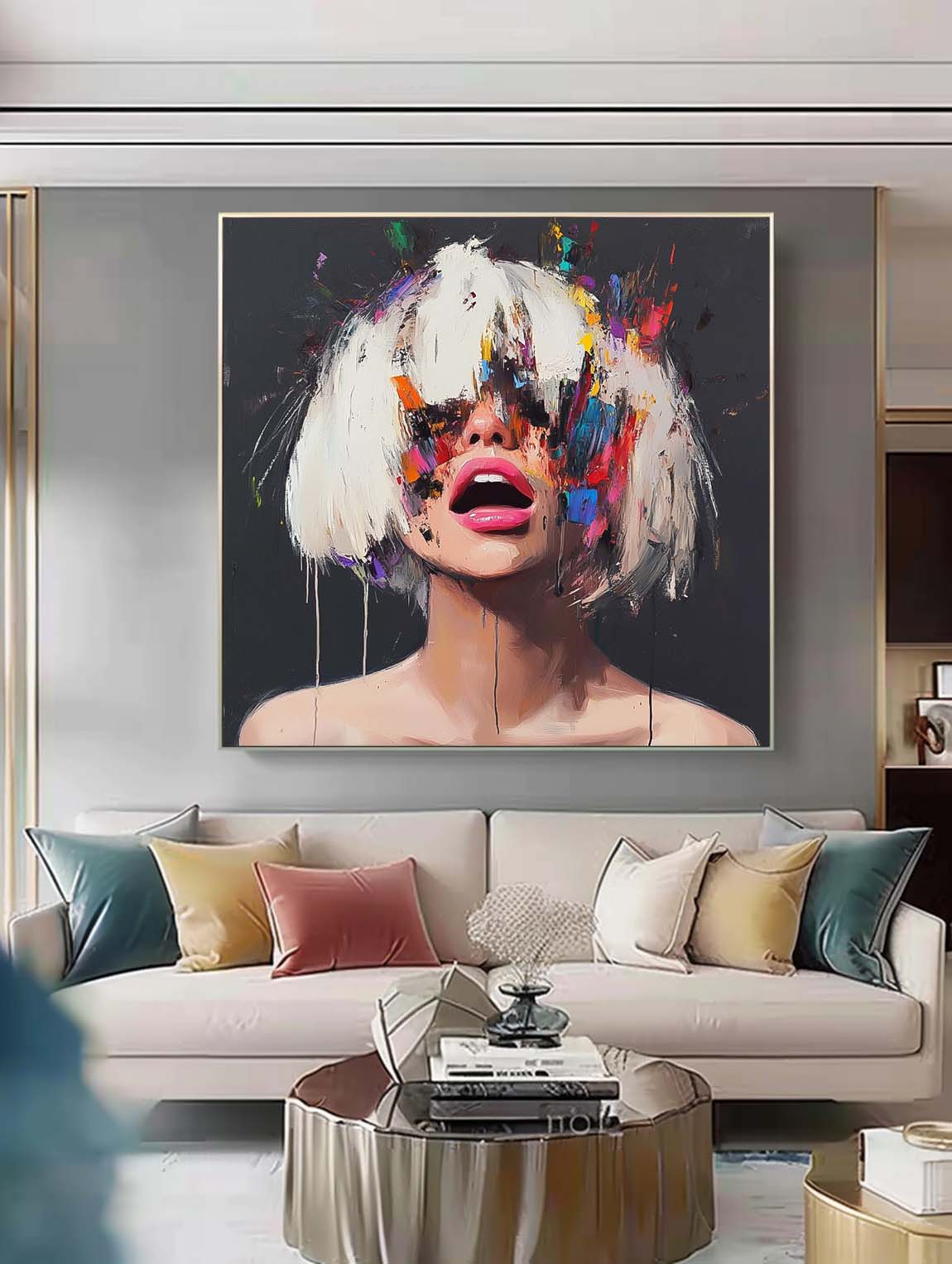 Wall Art People Contemporary Abstract Rainbow