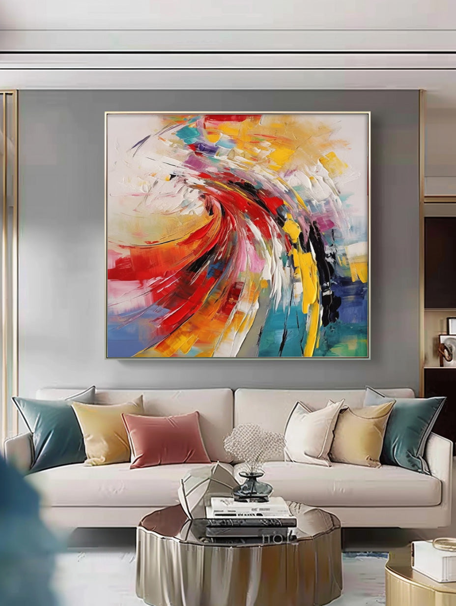 Wall Art Impasto Abstract Contemporary Dynamic