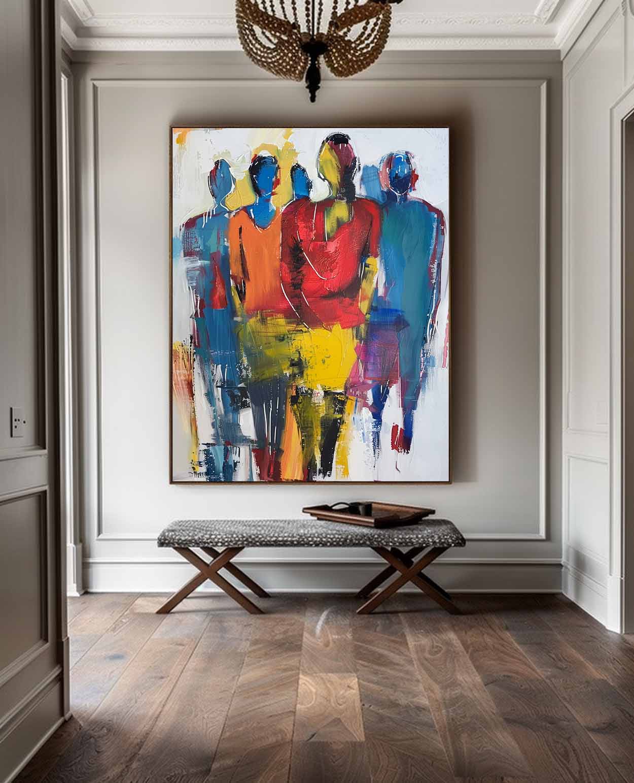 Wall Art Impasto Group Energetic Artistic