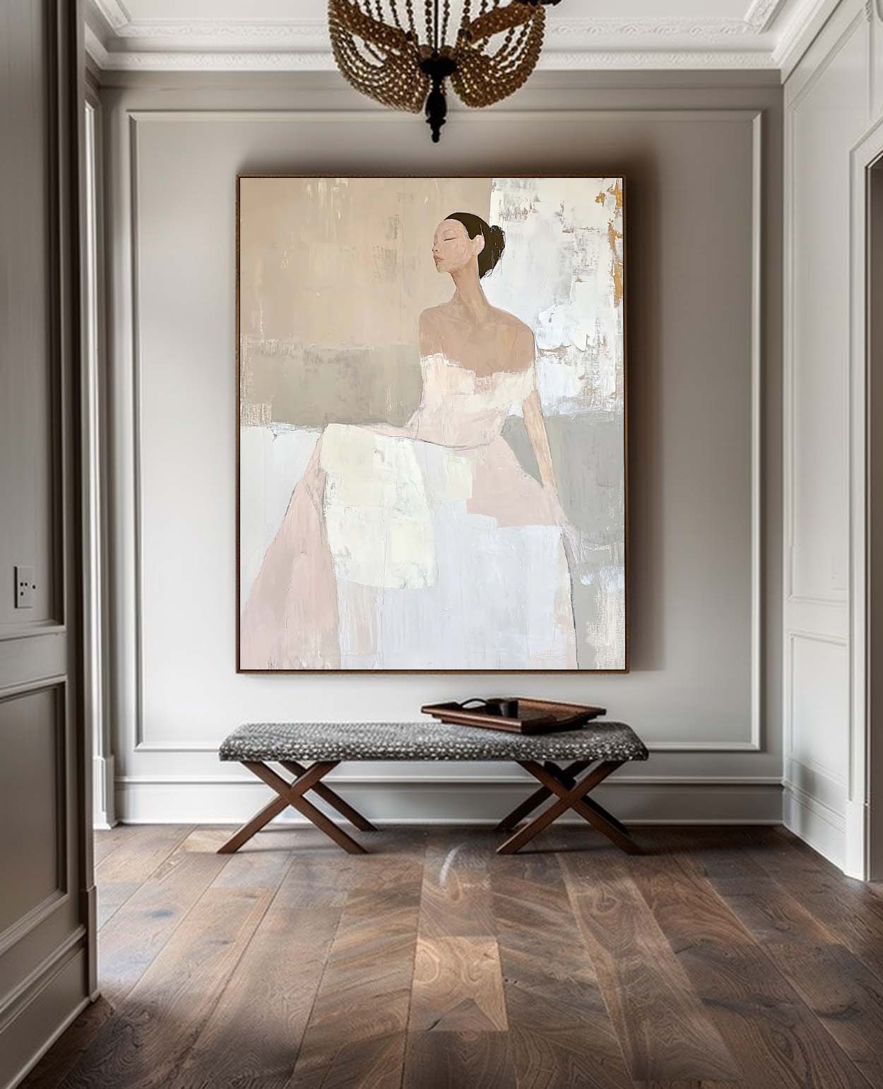 Neutral Muted‑Tone Ballerina Figure Wall Art