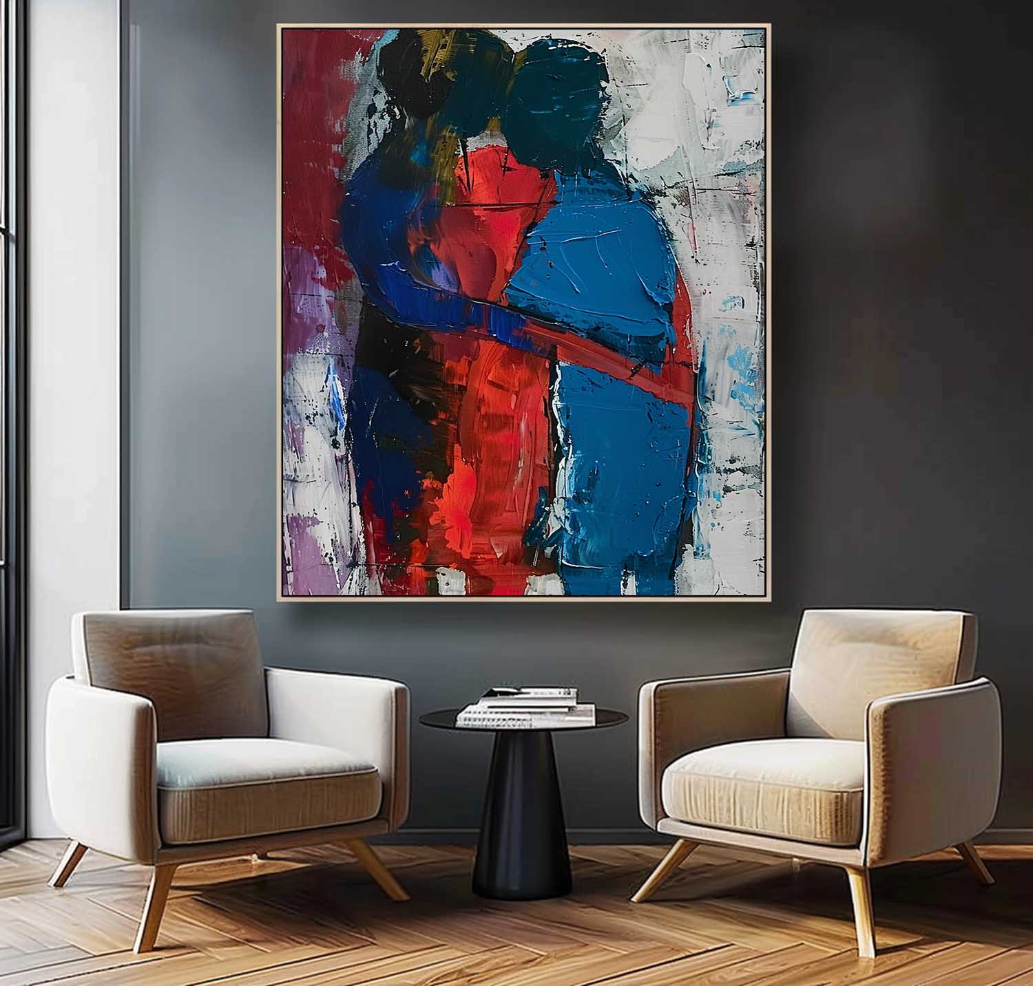 Wall Art Impasto People Intimate Warm