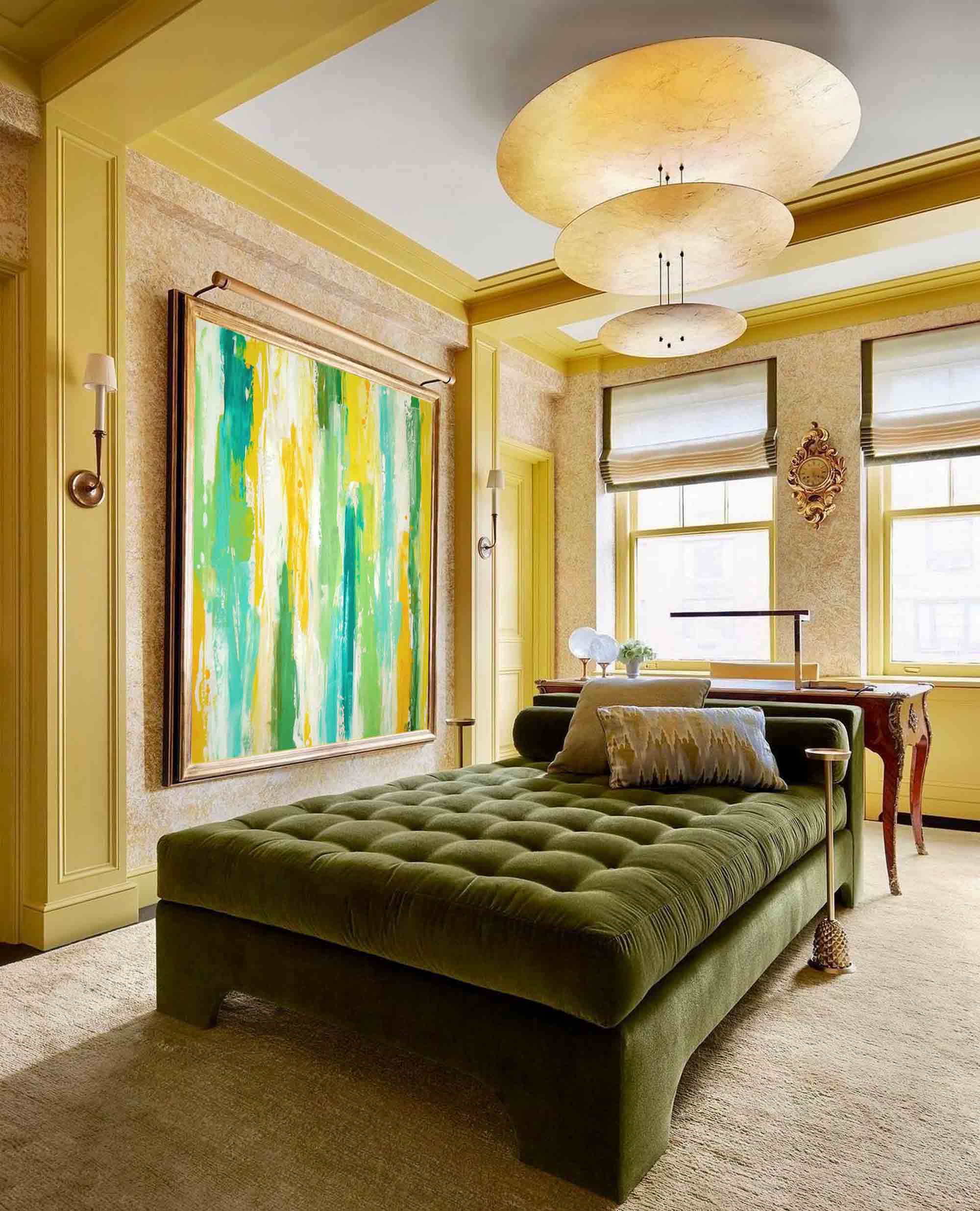 Cheerful Multigreen Vertical Textured Wall Art