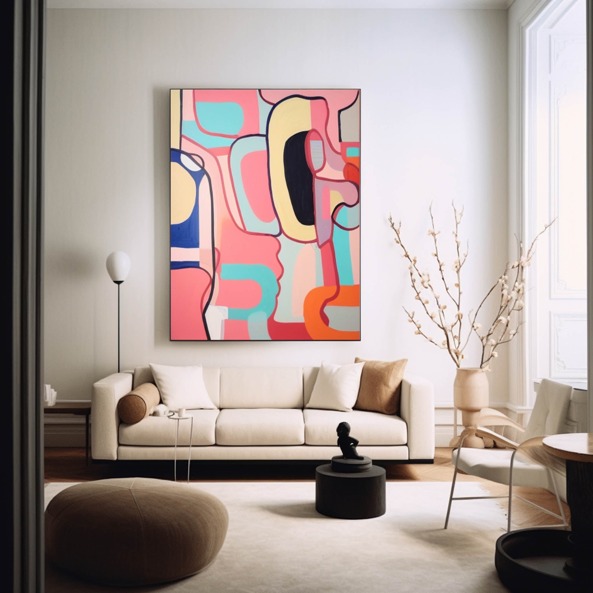Wall Art Warm Pastel Abstract Playful Cheerful
