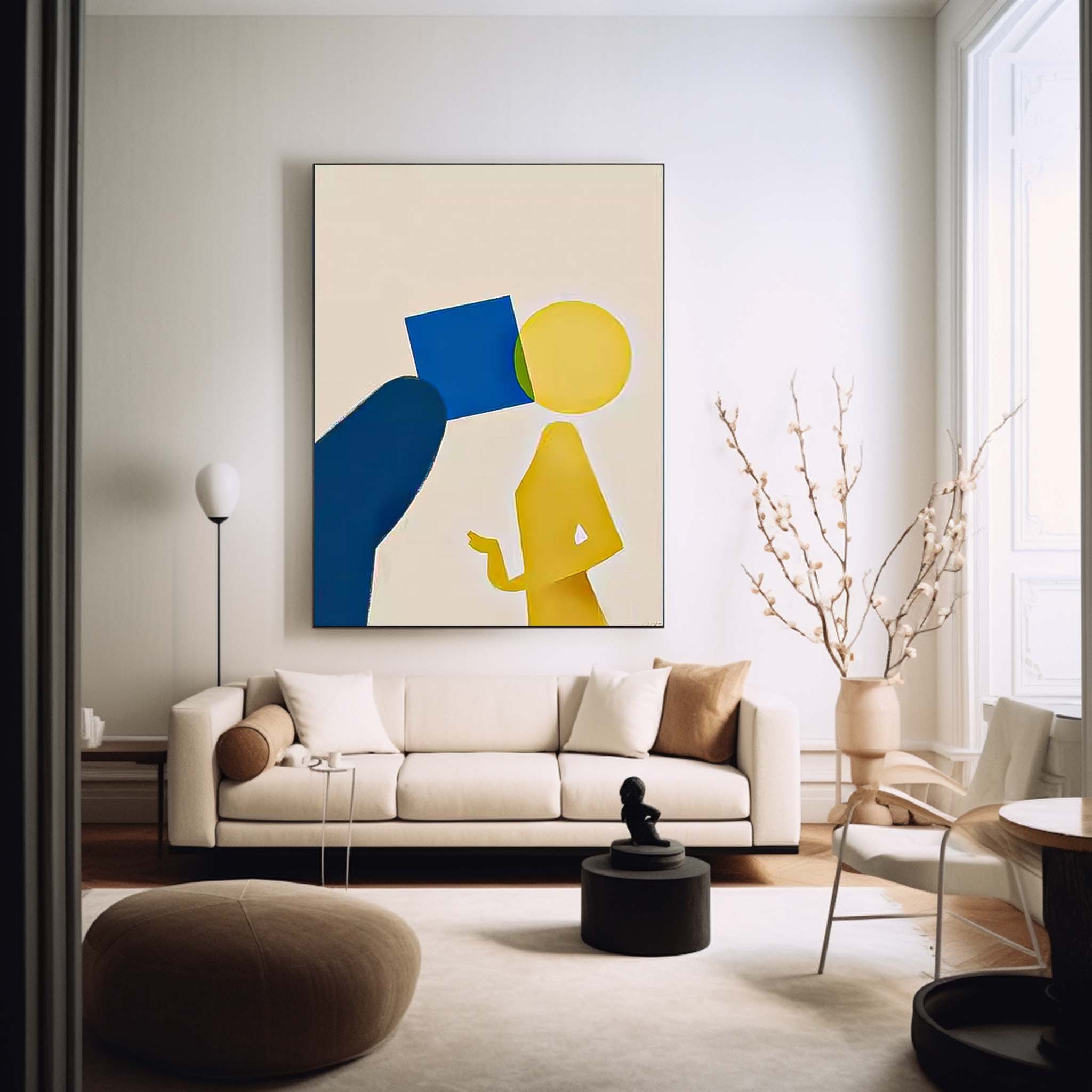 Bold Geometric Figure Abstract Wall Art