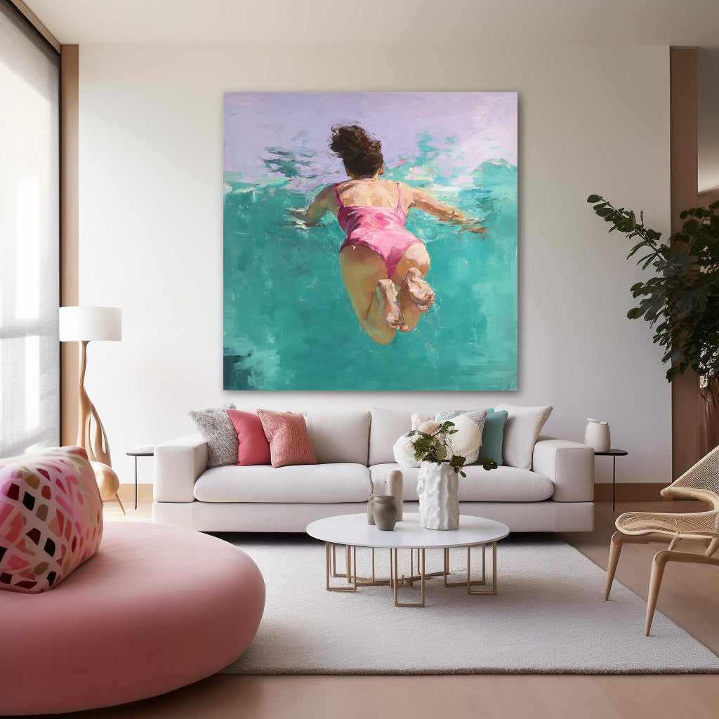 Wall Art People Impressionist Underwater