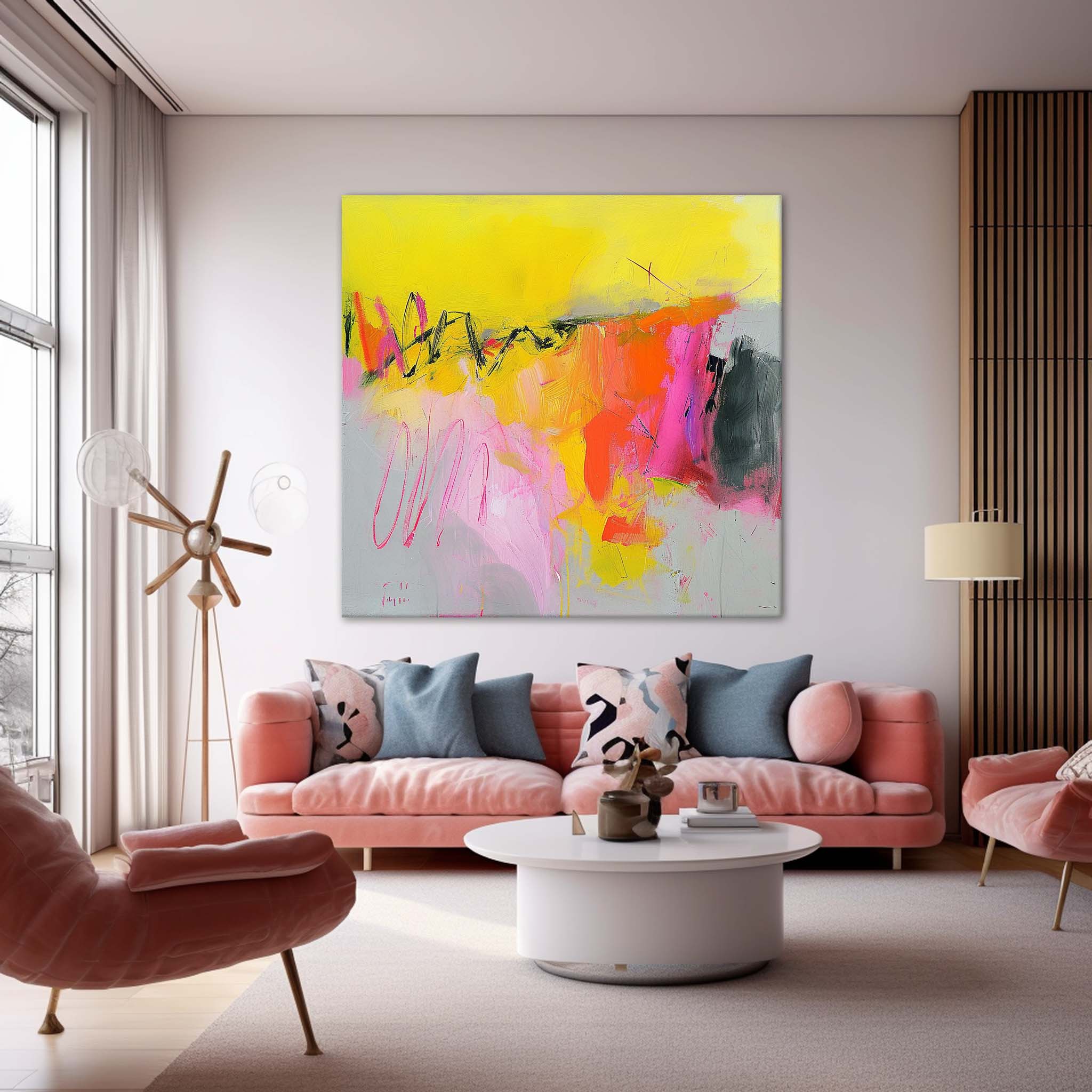 Wall Art Abstract Vibrant Block Dynamic