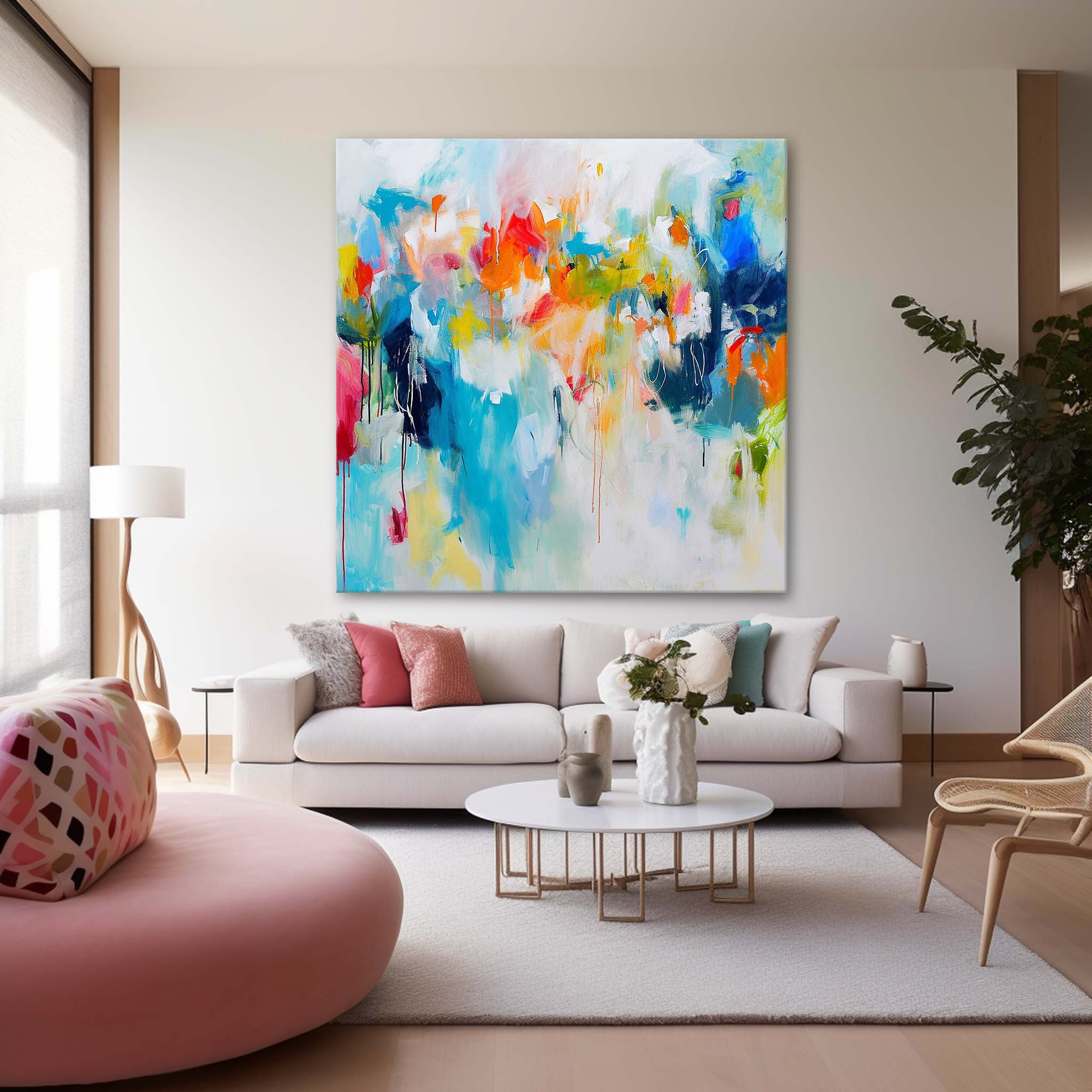 Wall Art Abstract Fluid Brushstroke Edgy