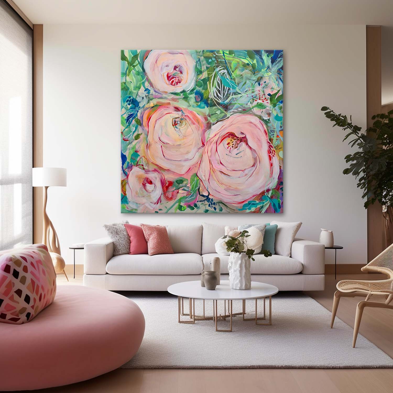 Wall Art Flower Impressionist Romantic Decor