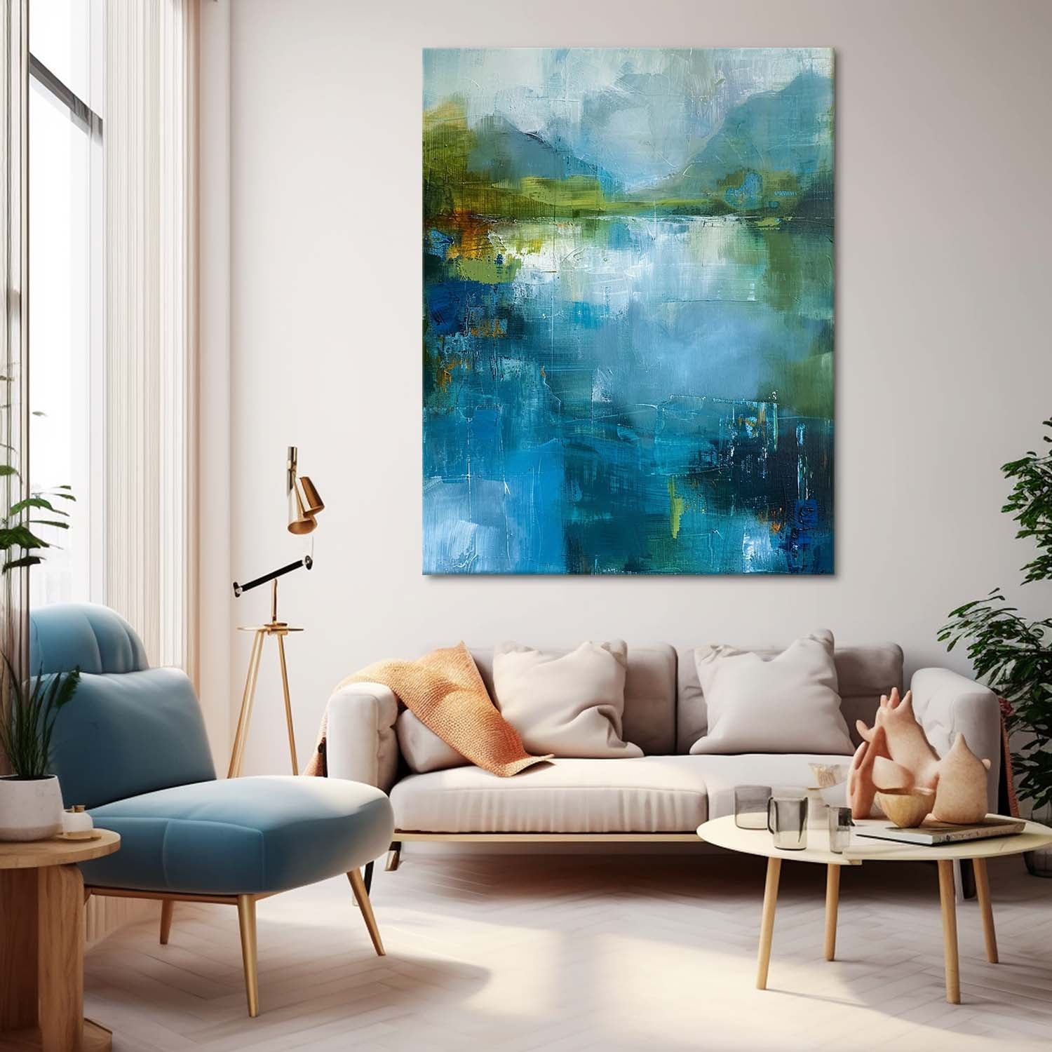 Wall Art Abstract Morandi Blended Soft Lake