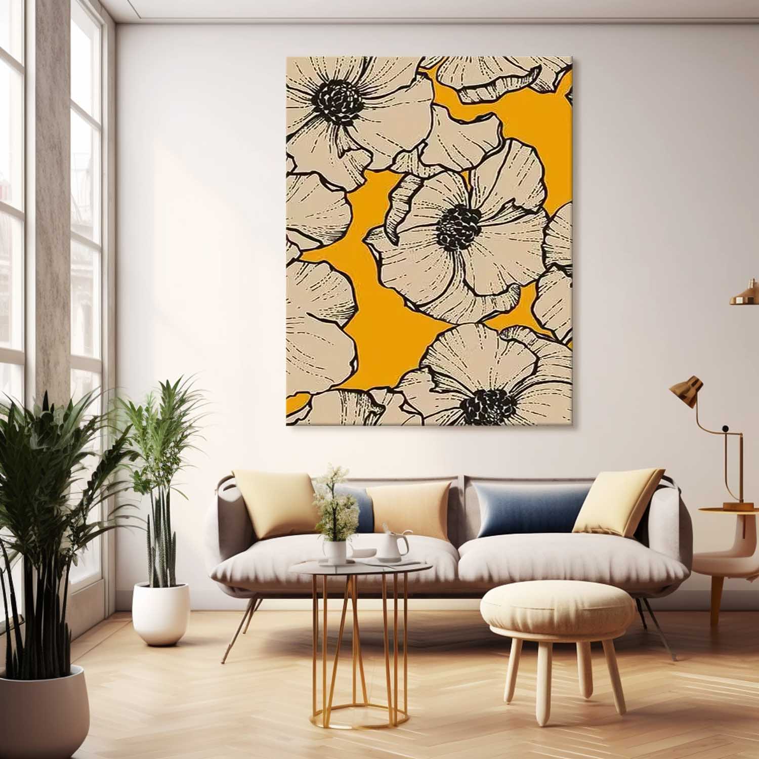 Wall Art Graphic Flower Bold Retro Artistic