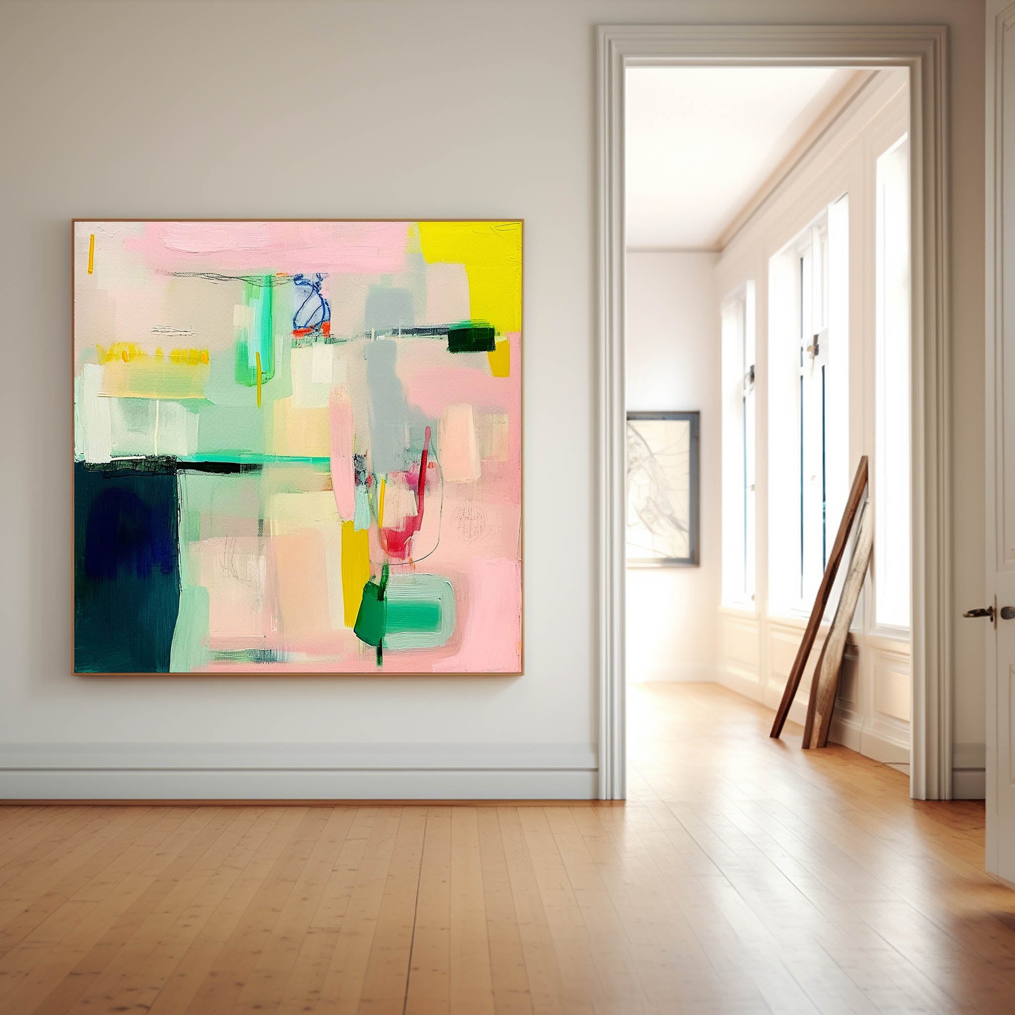 Wall Art Pastel Color Block Decor Abstract