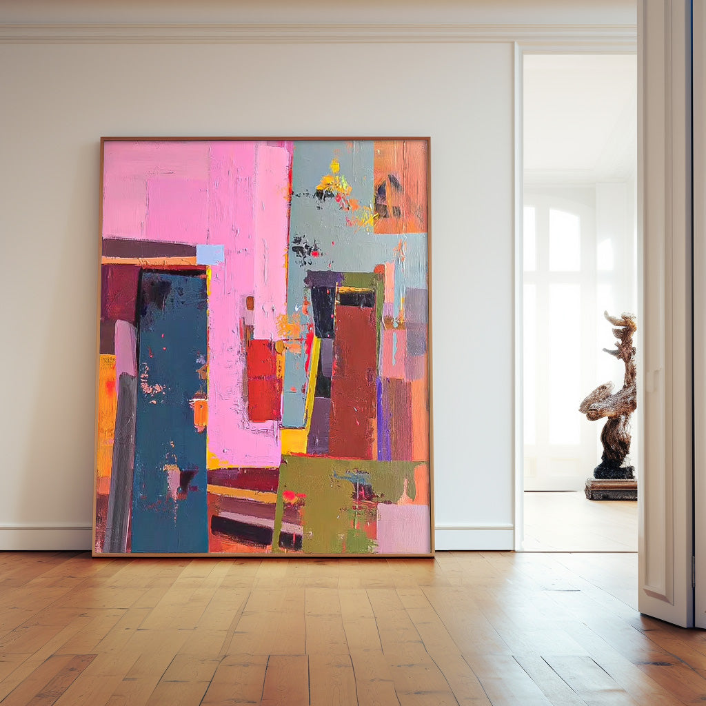 Wall Art Abstract Geometric Maximalist Block