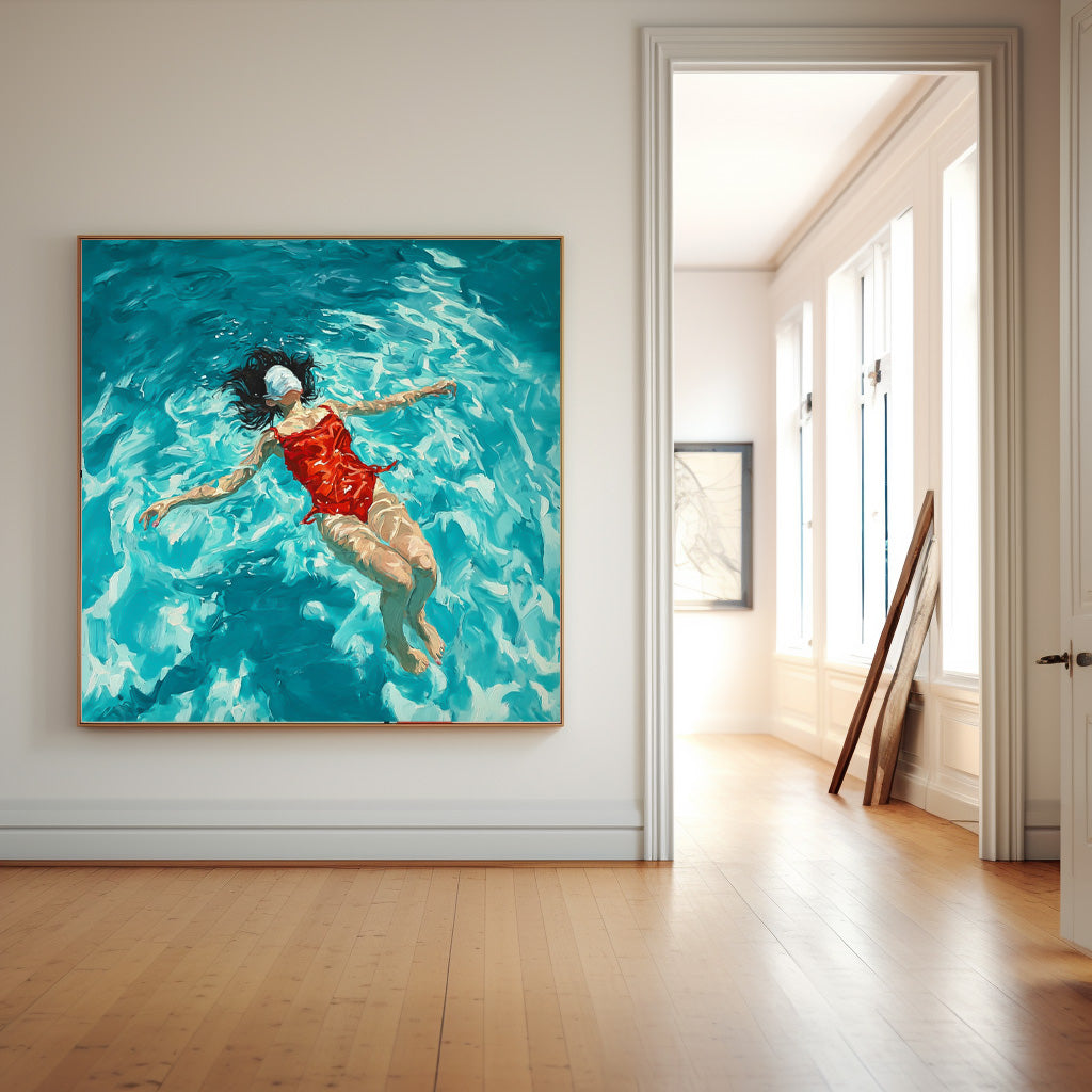 Wall Art People Swimmer Soft Ethereal