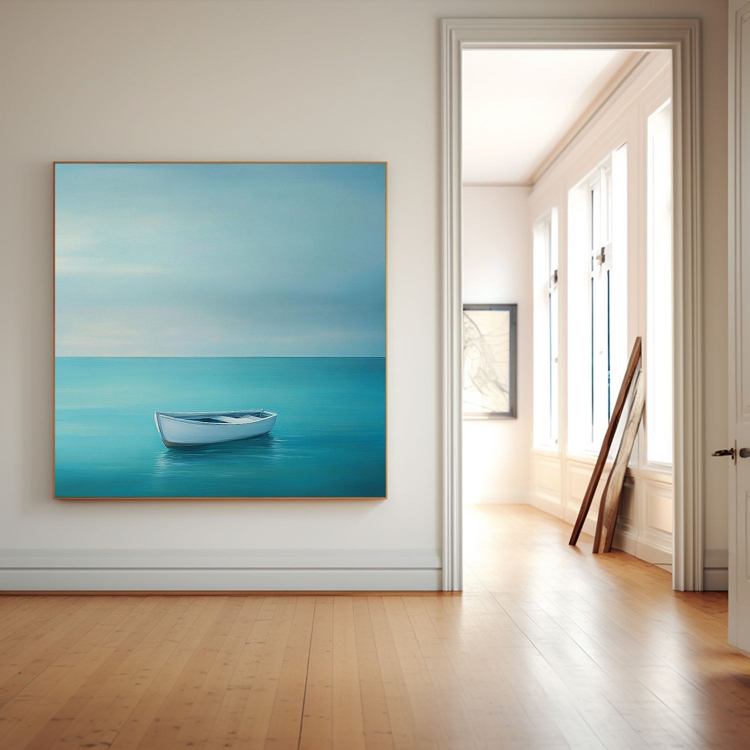 Wall Art Landscape Minimalist Boat Serene