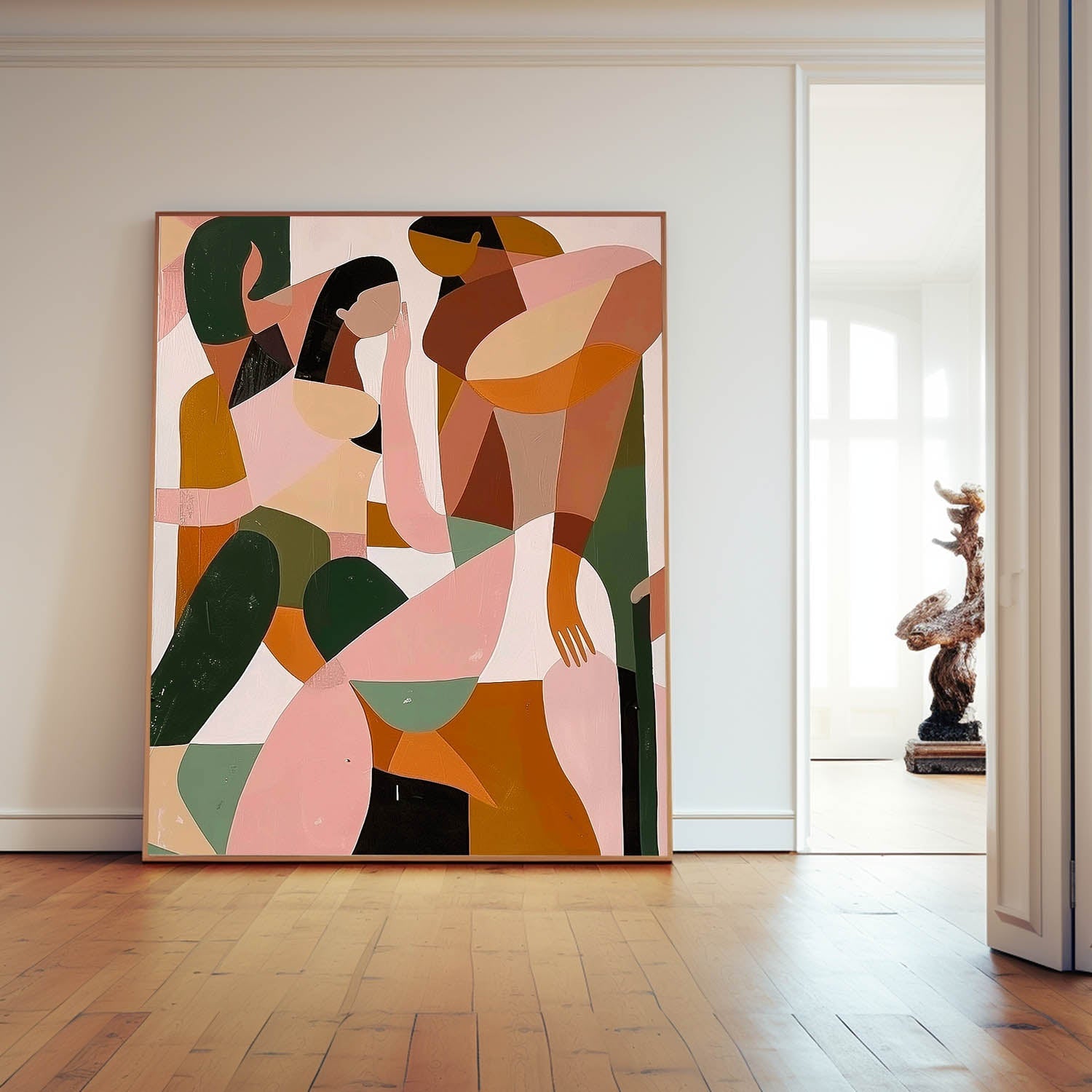 Abstract Human Figures Impasto Canvas Wall Art