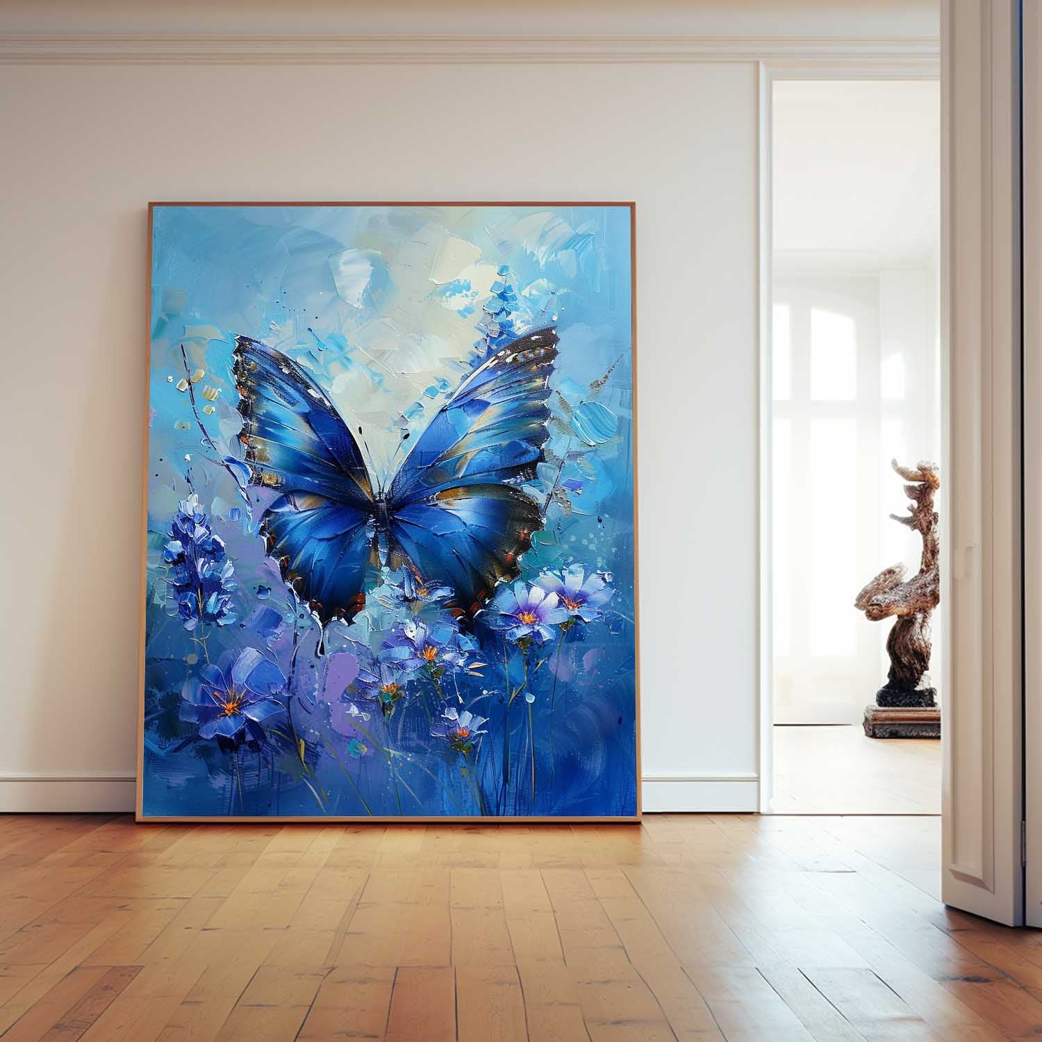 Wall Art Whimsical Butterfly Scene Floral