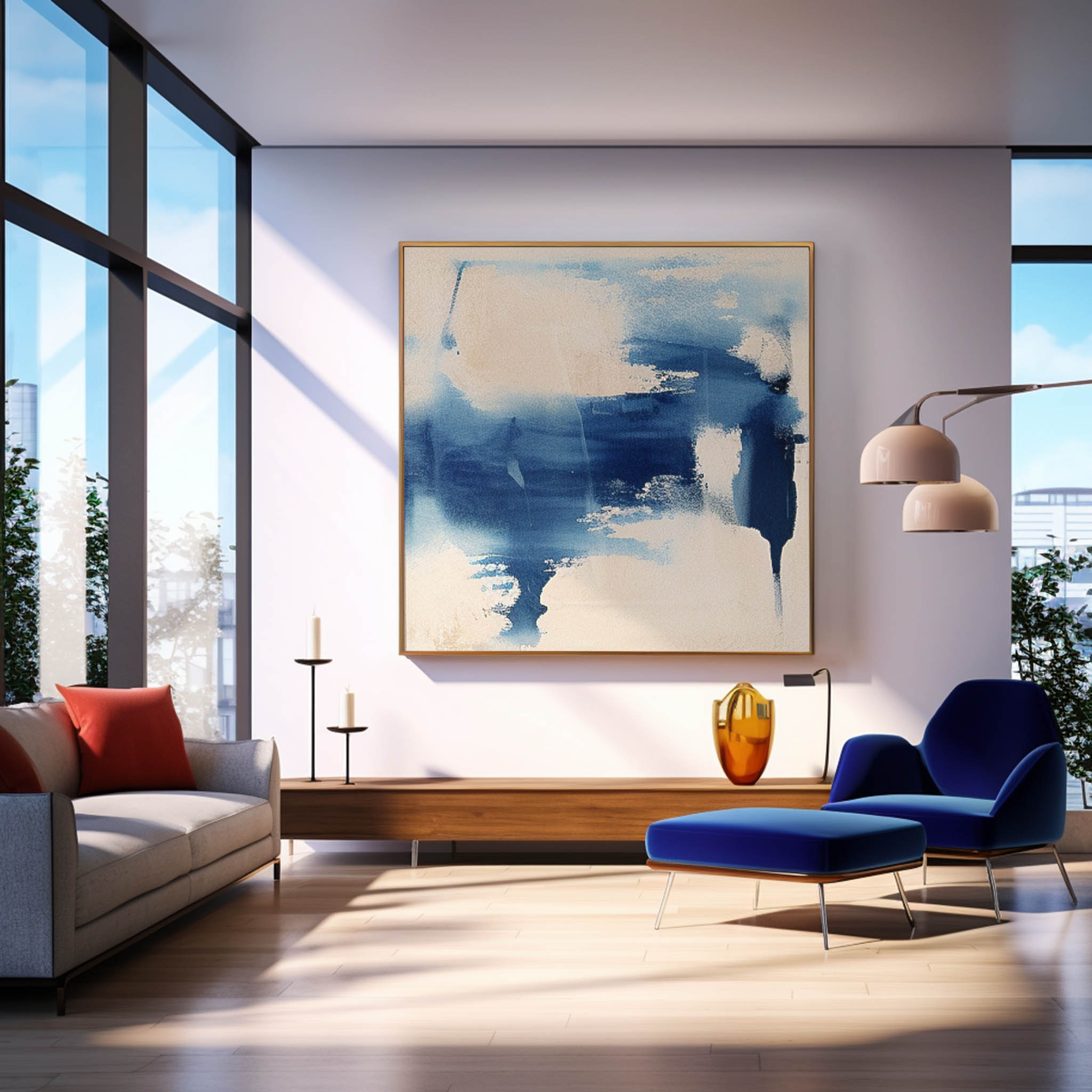 Wall Art Elegant Cool Tone Abstract Nature