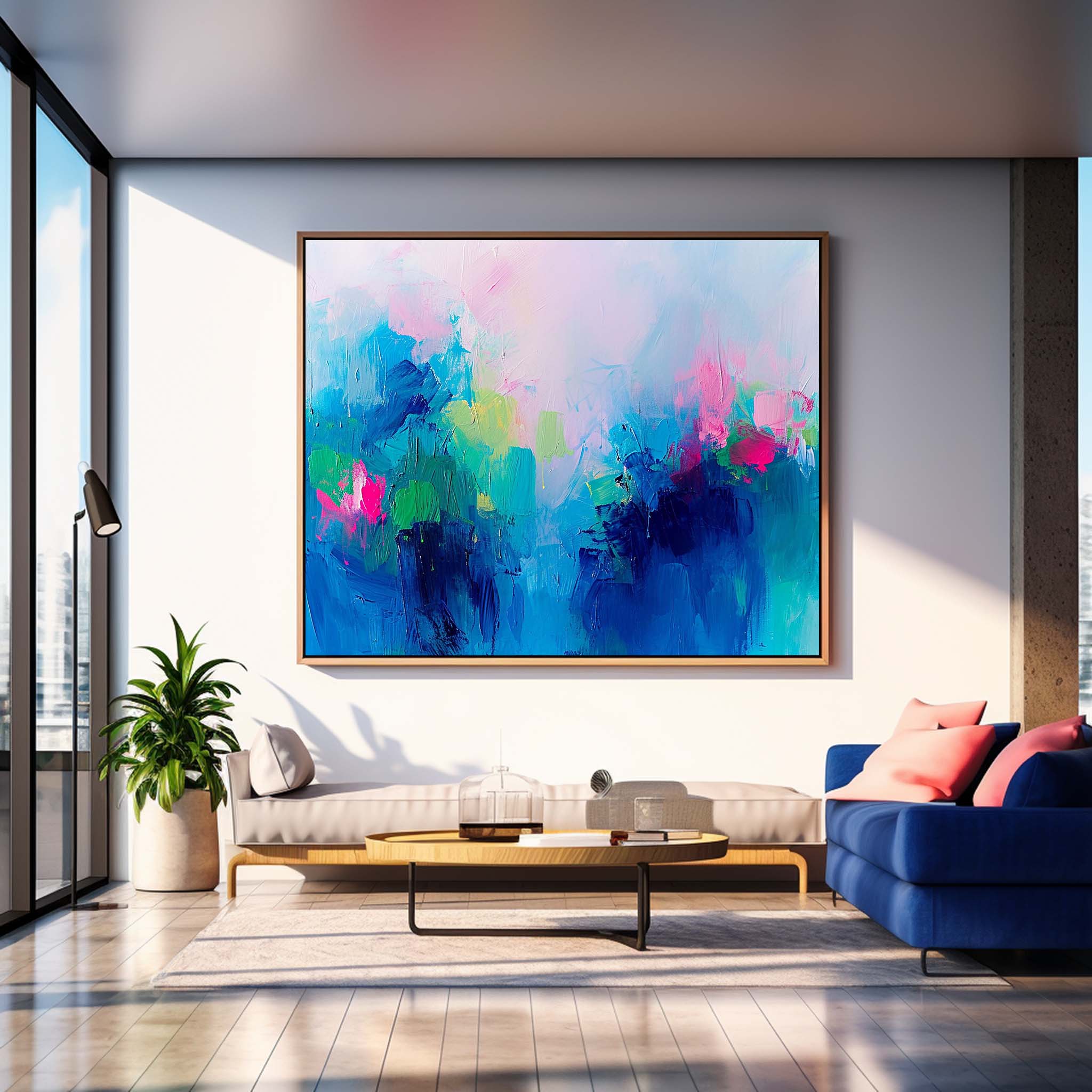 Wall Art Painterly Soft Fluid Wash Scene Abstract