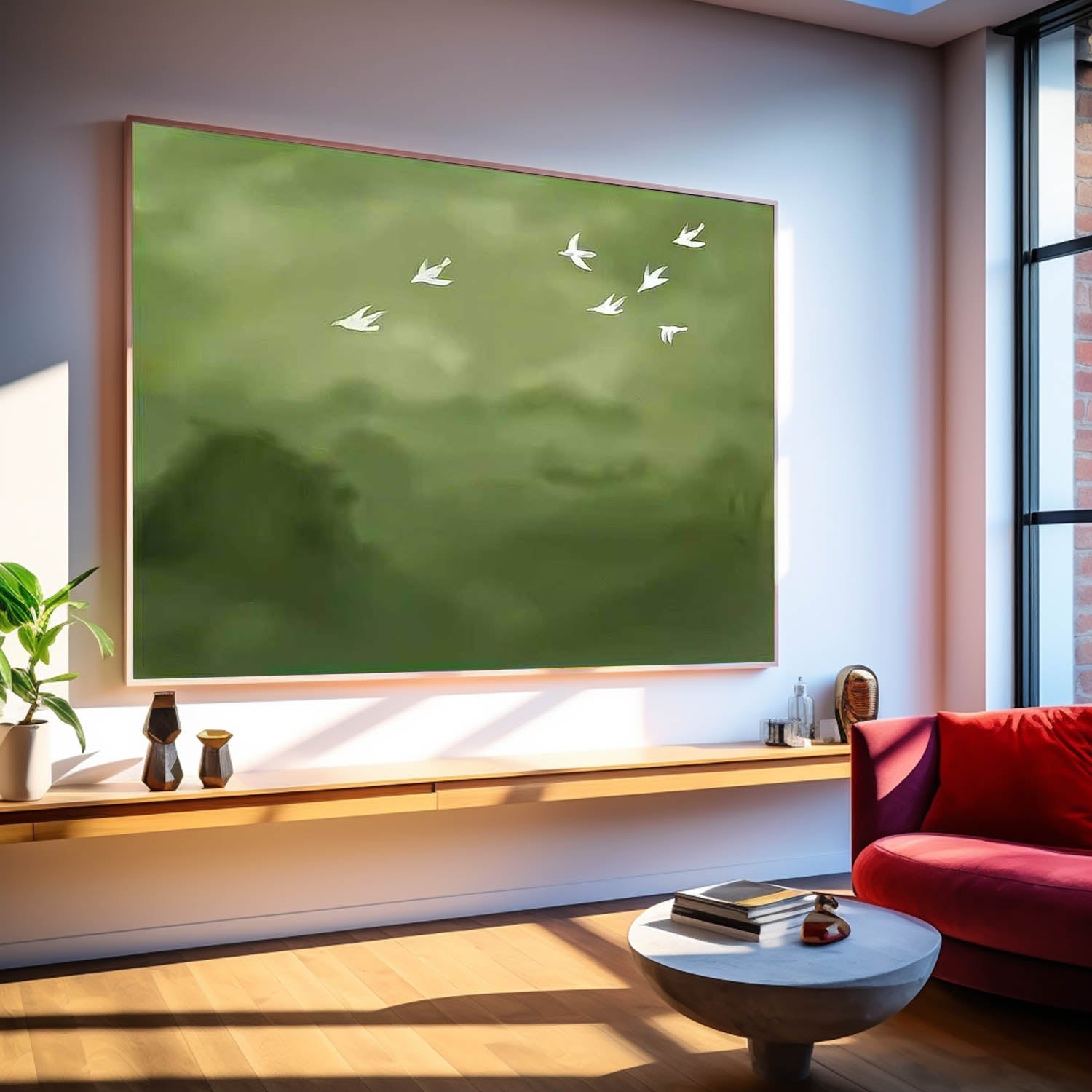 Wall Art Minimalist Landscape Bird Impressionist