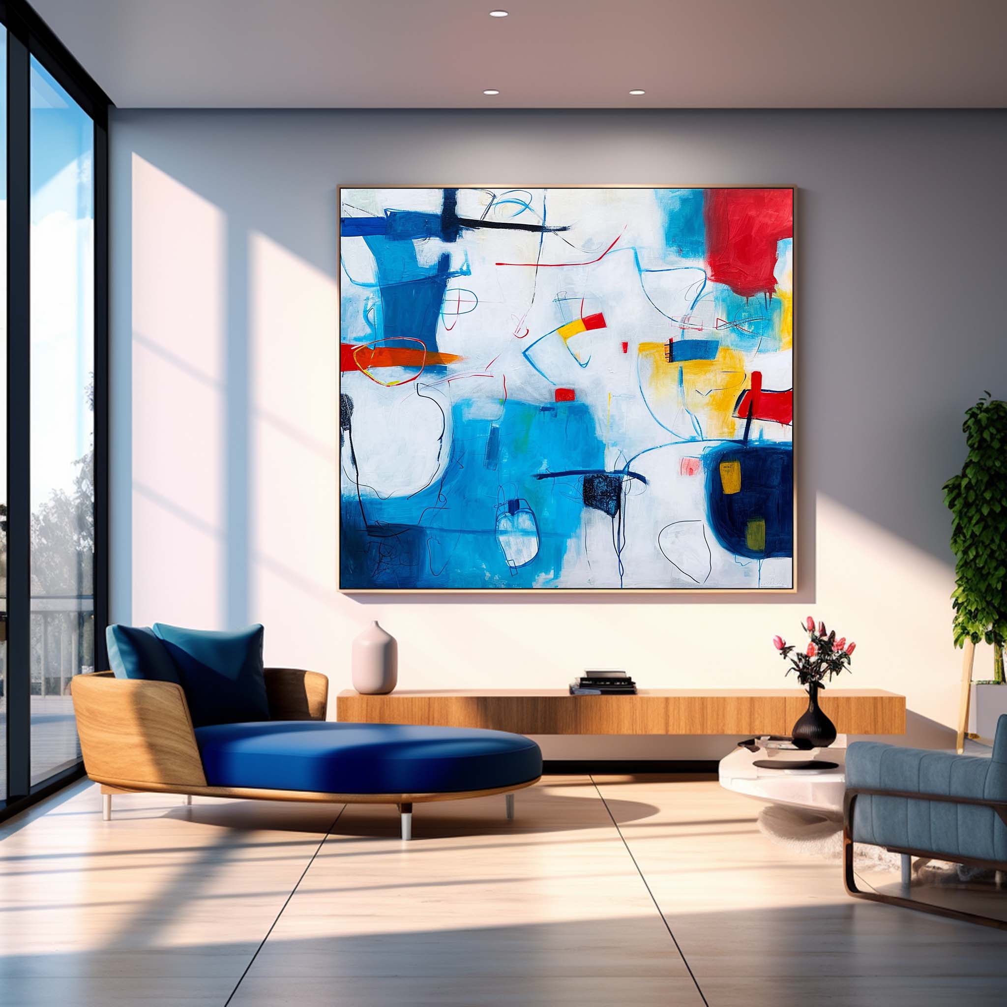 Wall Art Mix Media Abstract Whimsical
