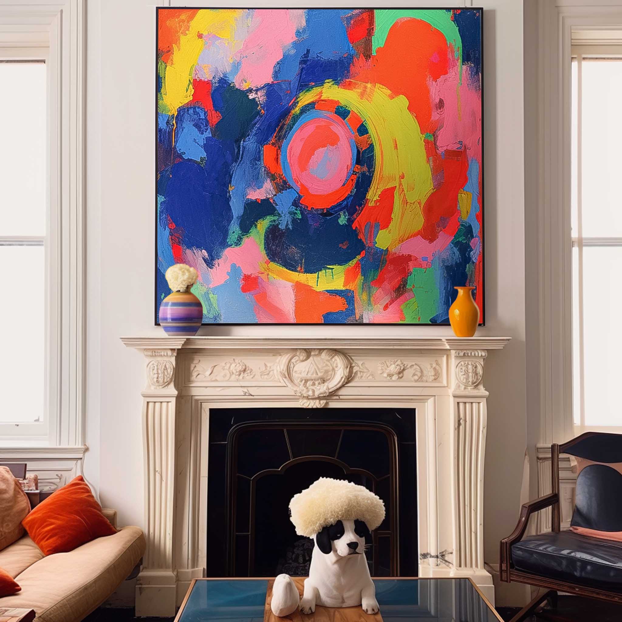 Wall Art Vertical Dense Cluster Abstract Painterly