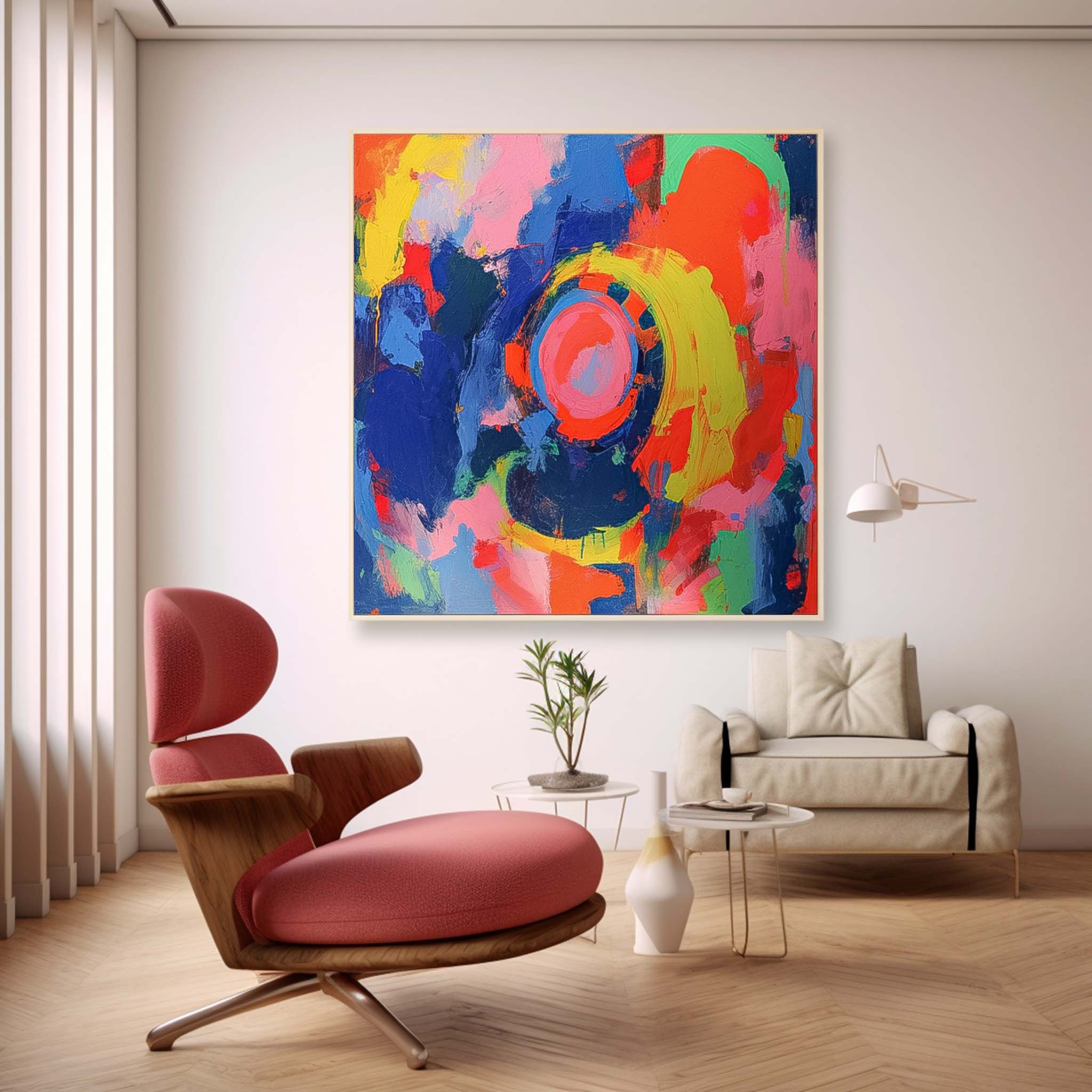 Wall Art Vertical Dense Cluster Abstract Painterly