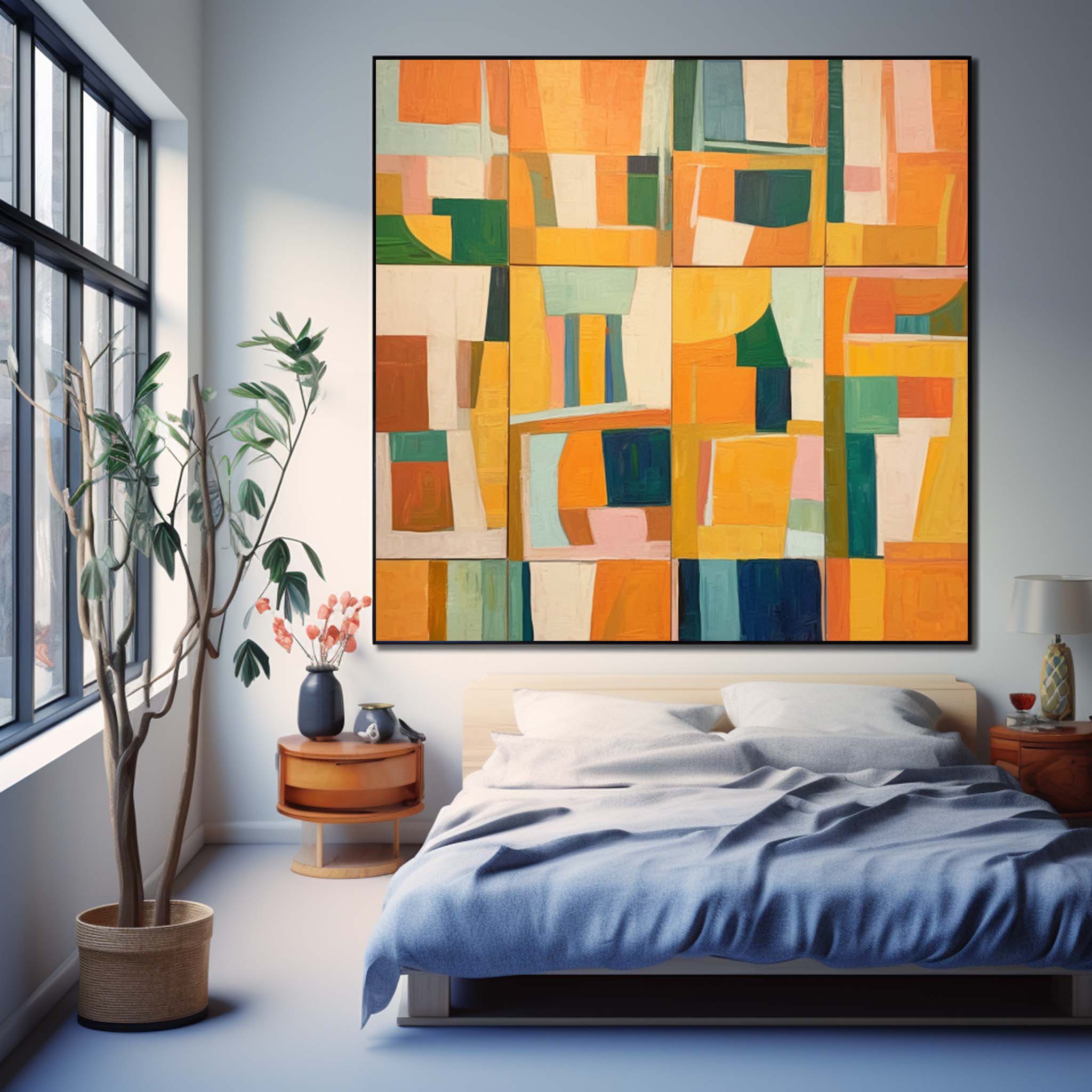 Wall Art Abstract Geometric Irregular Block