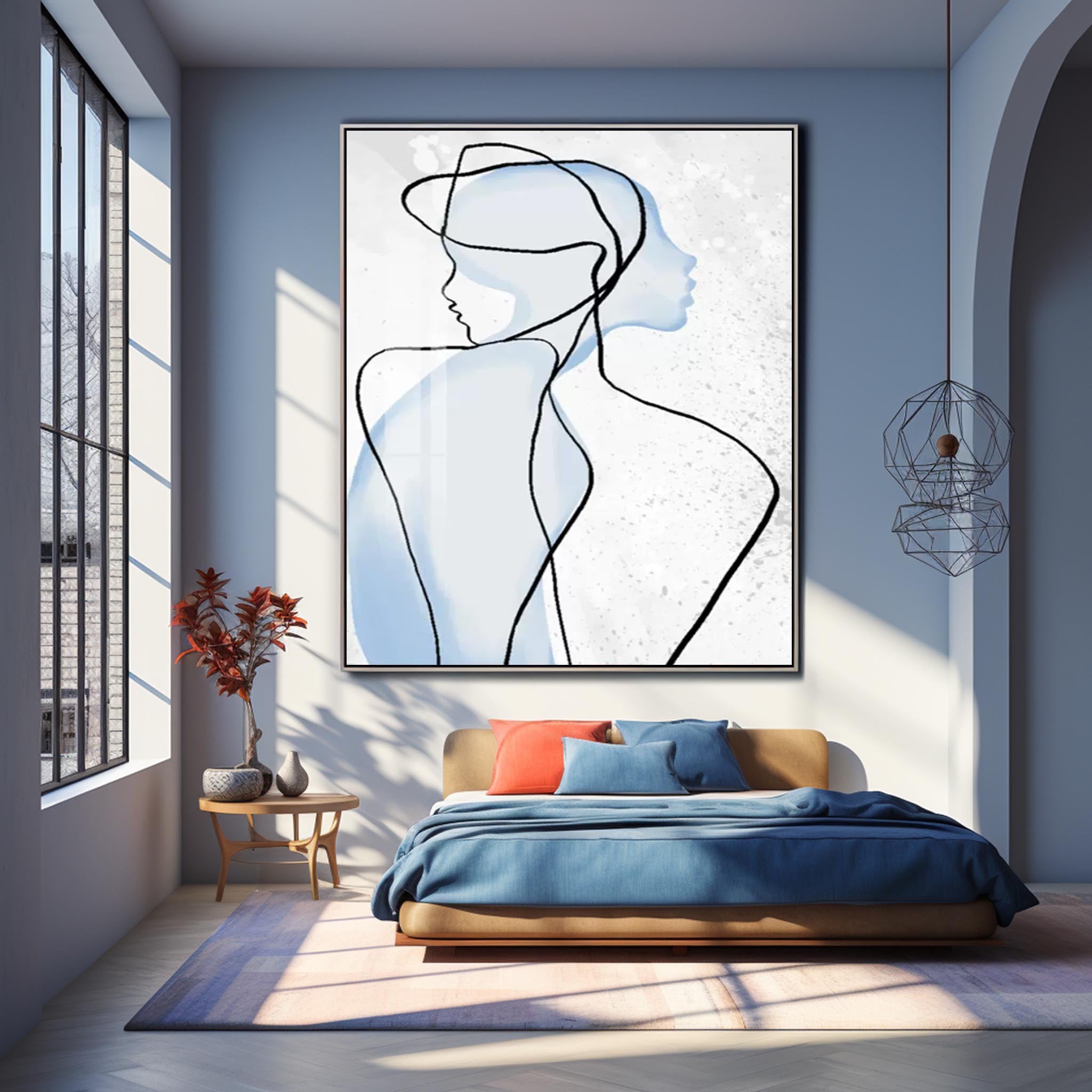 Wall Art Abstract Minimalist Linear Modern