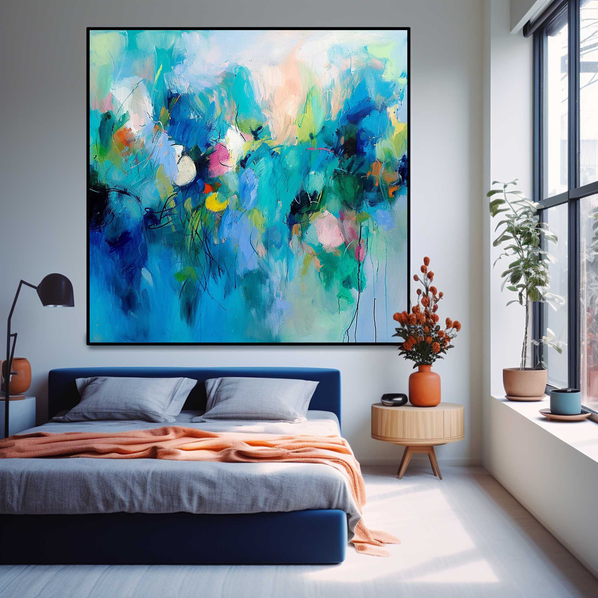 Wall Art Edgy Bold Color Pop Abstract Impasto