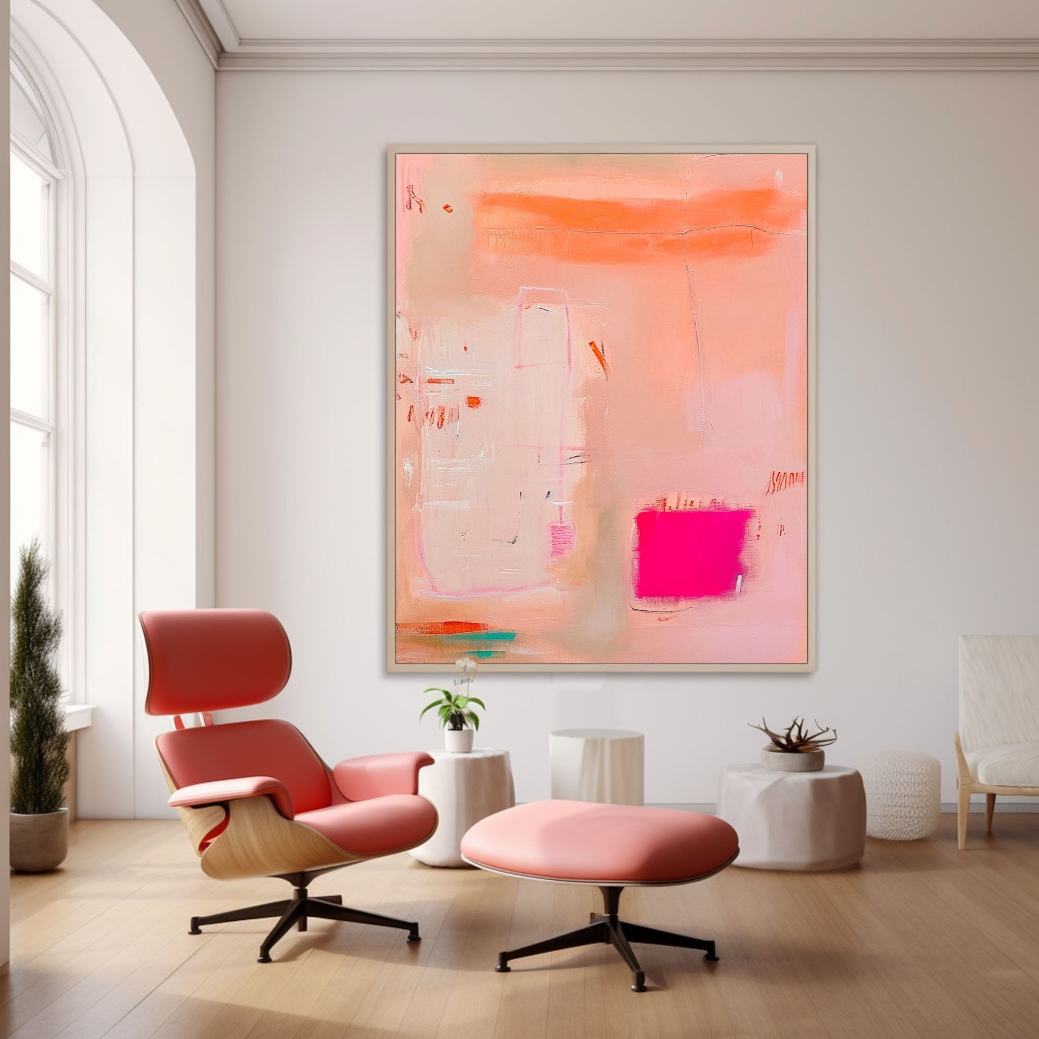 Wall Art Abstract Soft Pastel Block Playful
