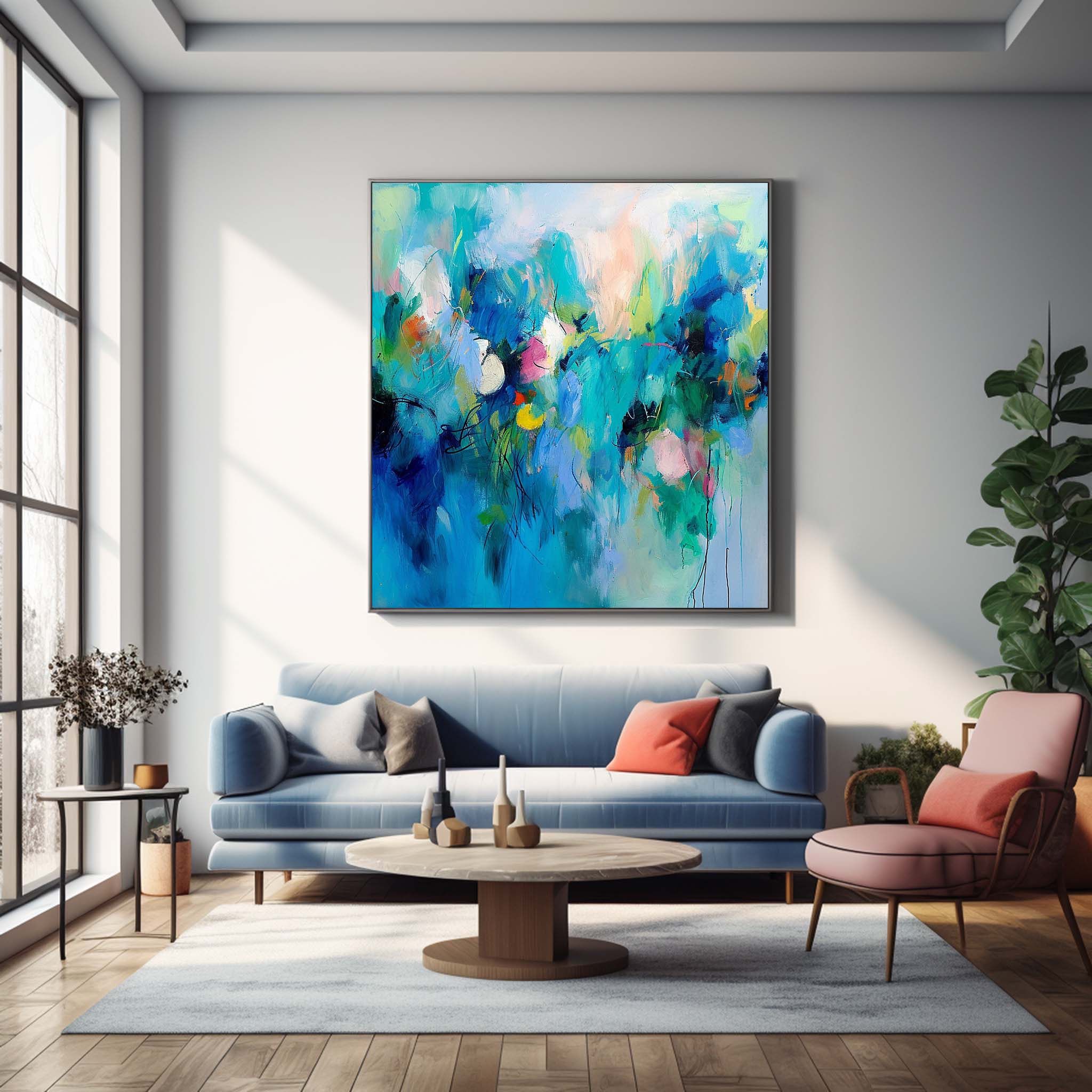 Wall Art Edgy Bold Color Pop Abstract Impasto