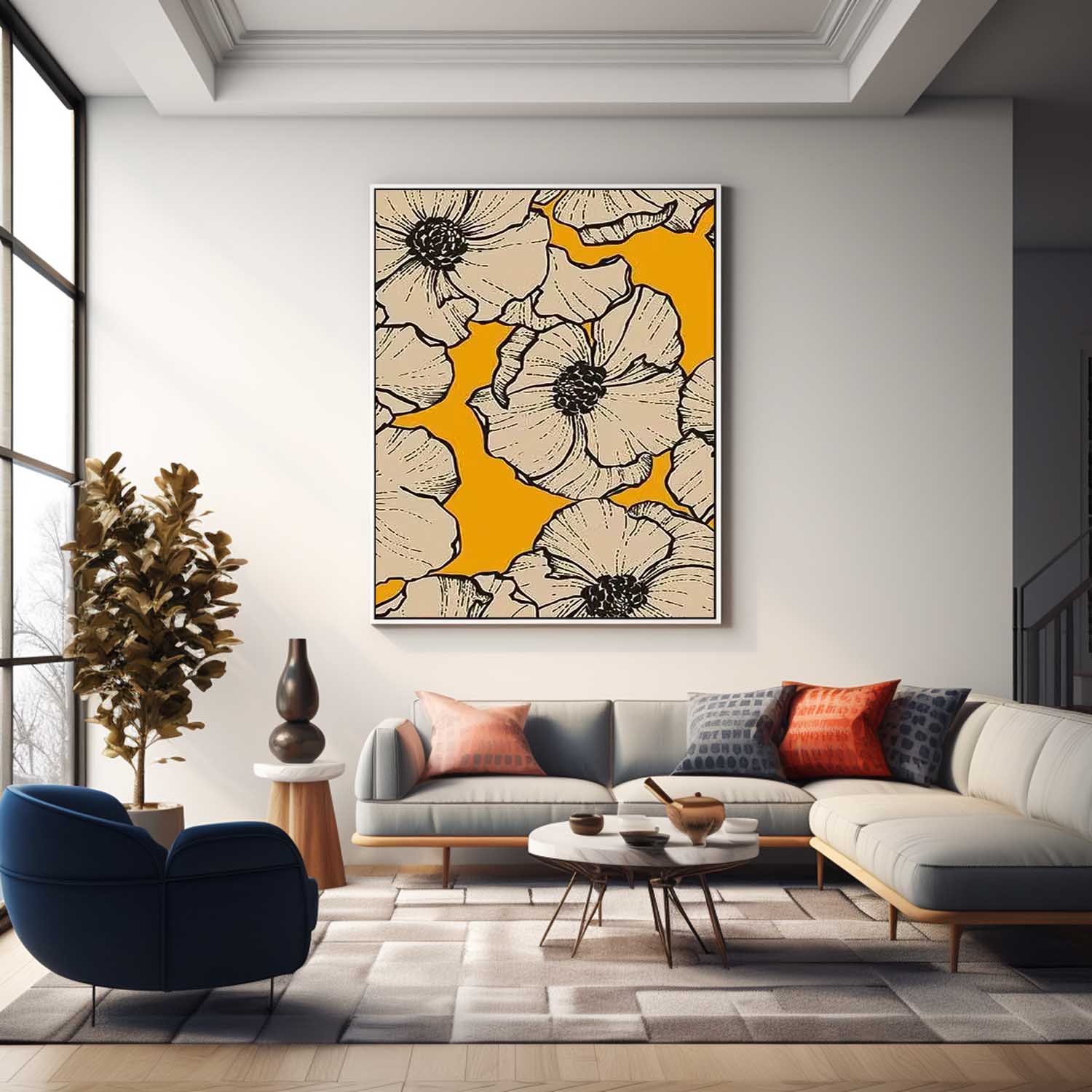 Wall Art Graphic Flower Bold Retro Artistic
