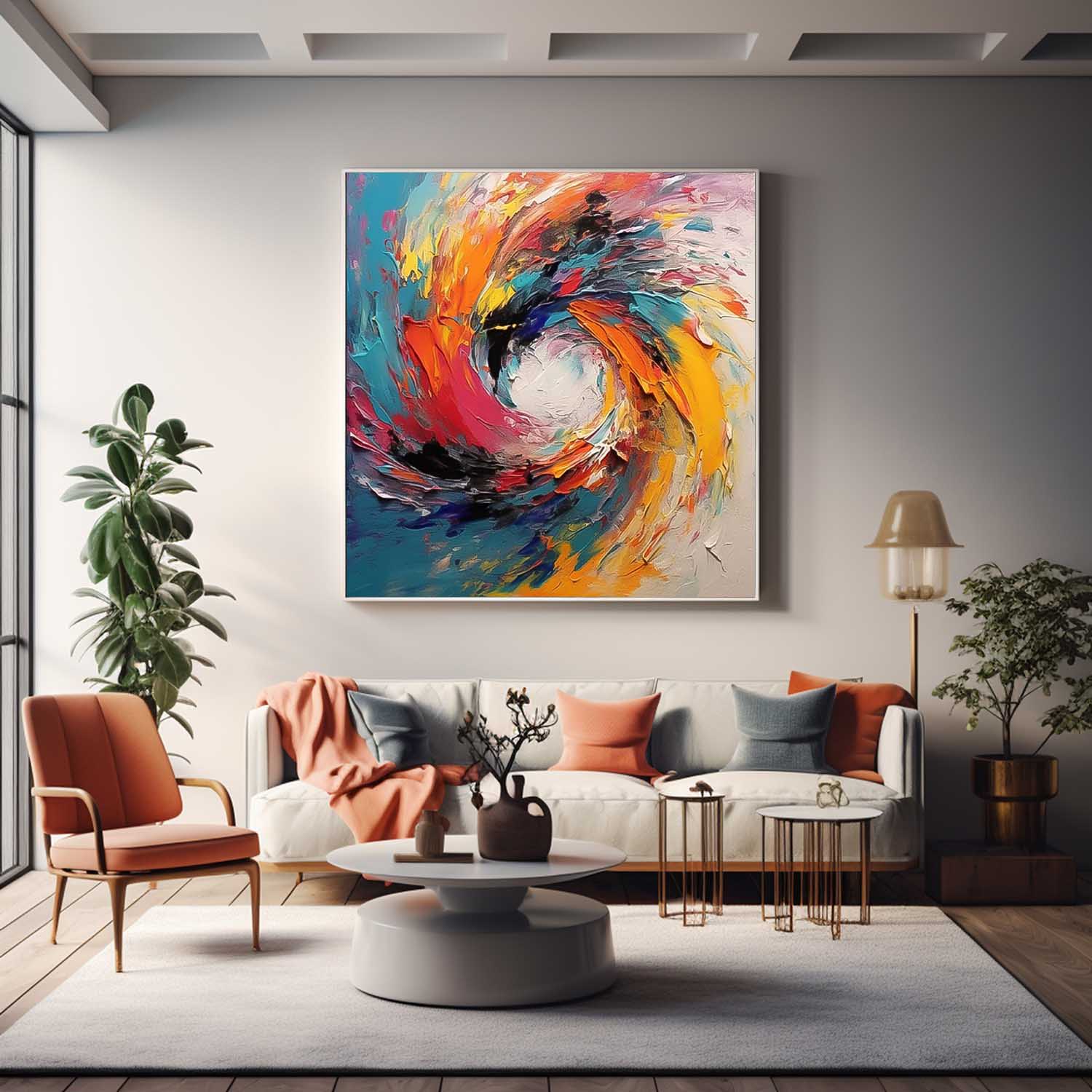 Wall Art Modern Abstract Impasto Cheerful