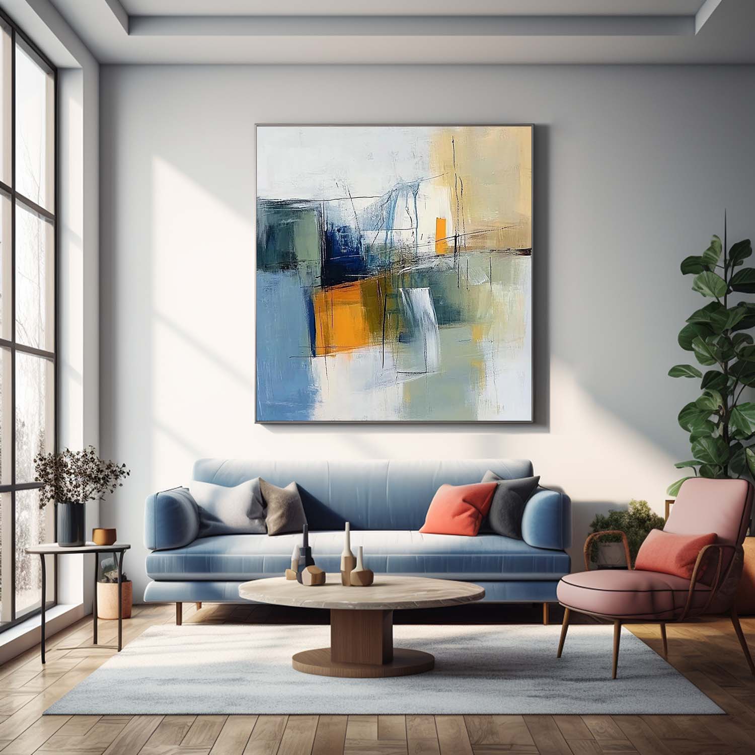 Wall Art Abstract Color Block Calm Serene