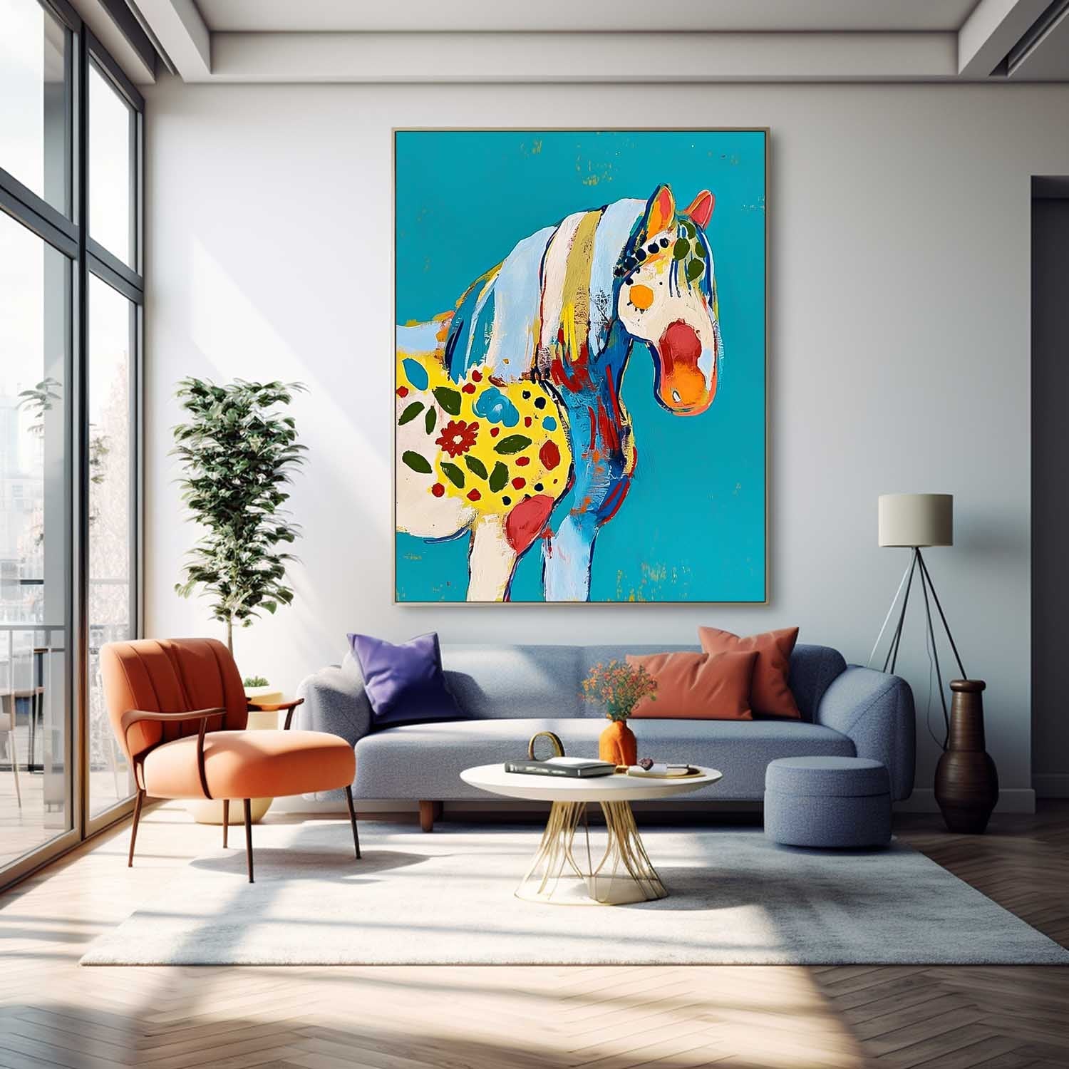 Wall Art Animal Whimsical Patterned Horse