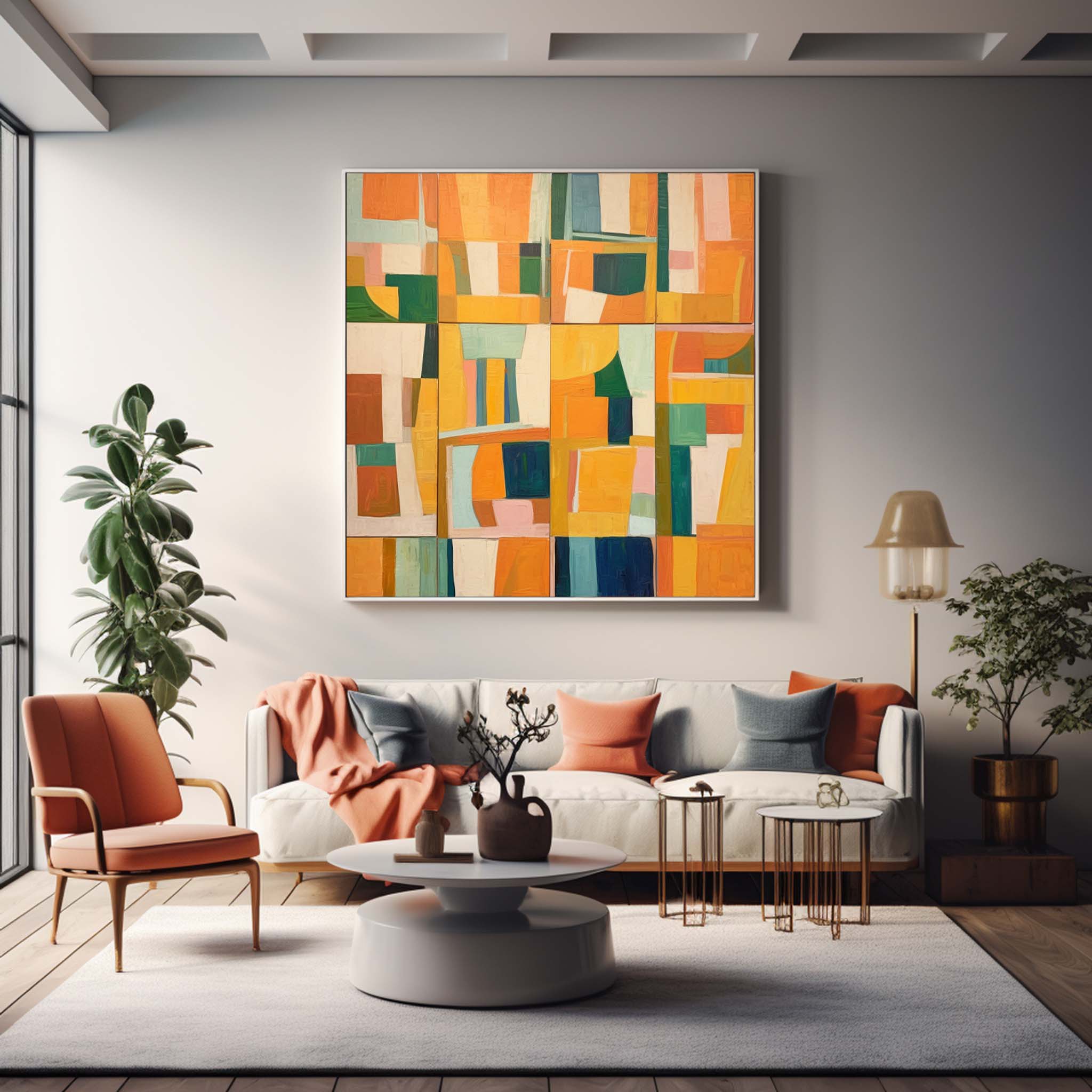 Wall Art Abstract Geometric Irregular Block
