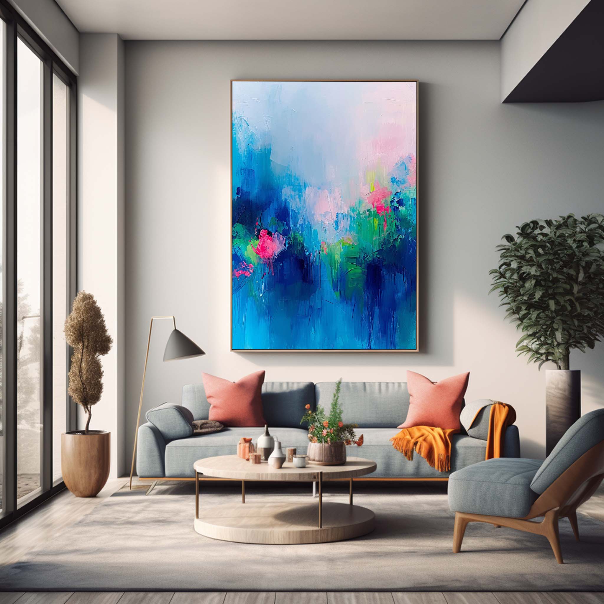 Wall Art Abstract Elegant Cool Tone Serene