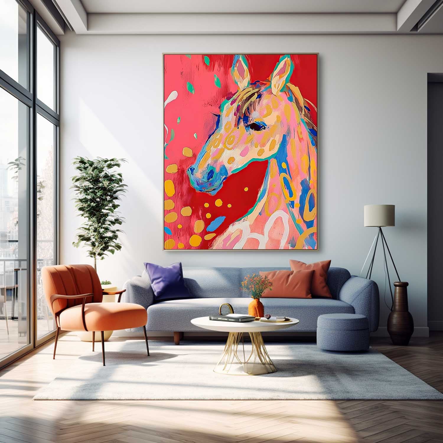Wall Art Animal Horse Head Abstract Luxury