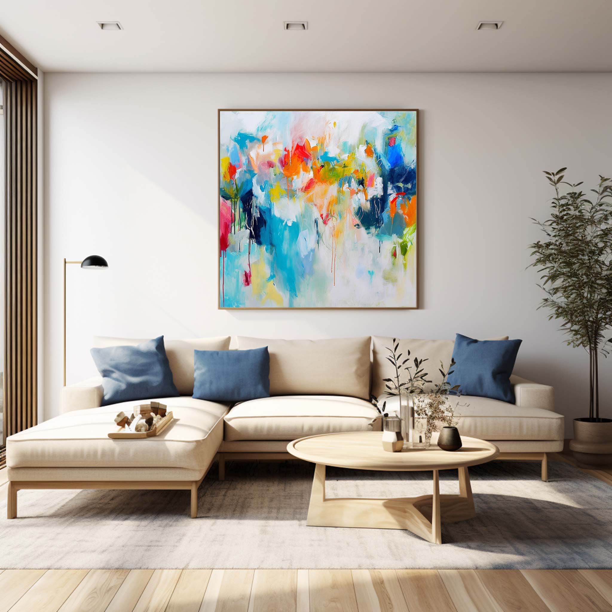 Wall Art Abstract Fluid Brushstroke Edgy