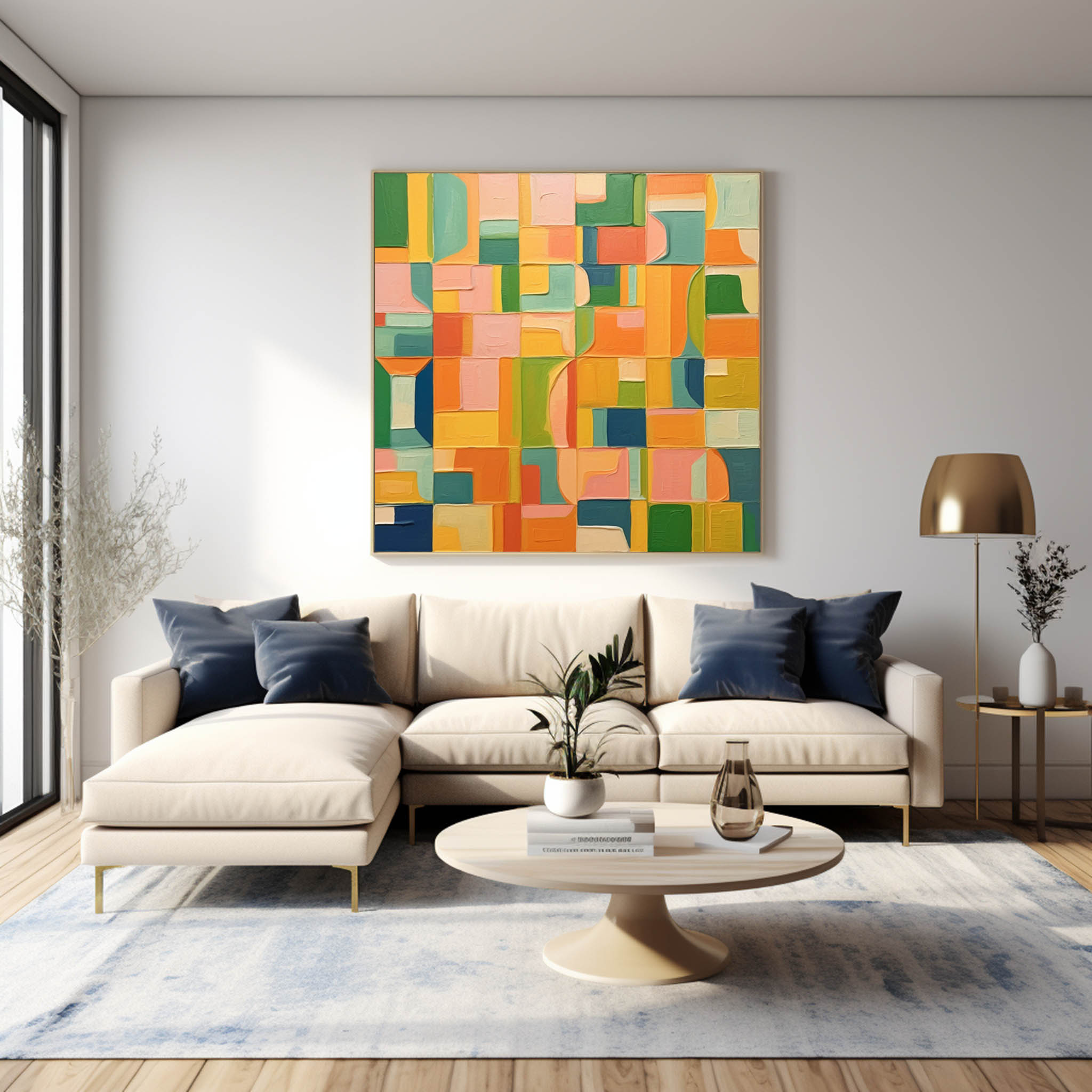 Wall Art Grid Abstract Modern Vibrant