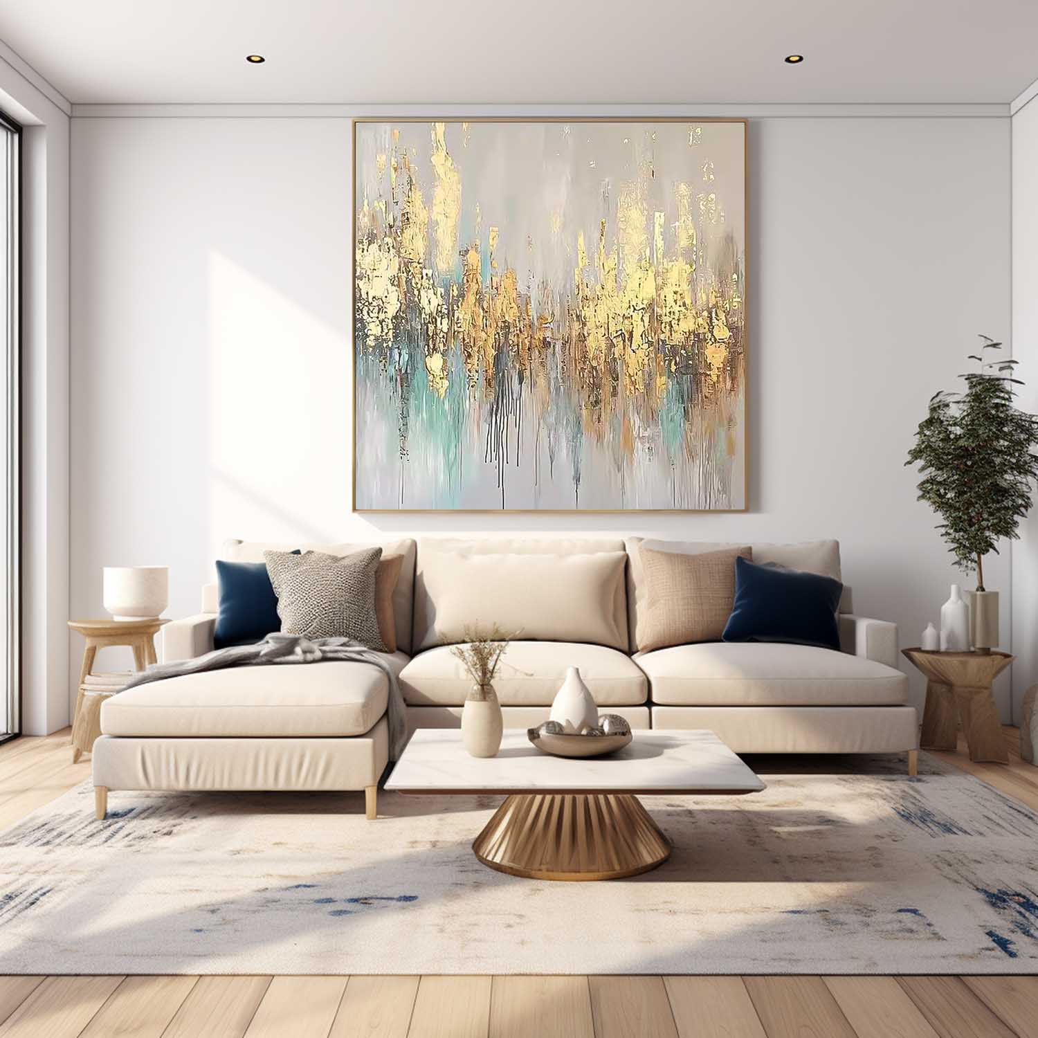 Abstract Impasto Serene Luxurious Modern