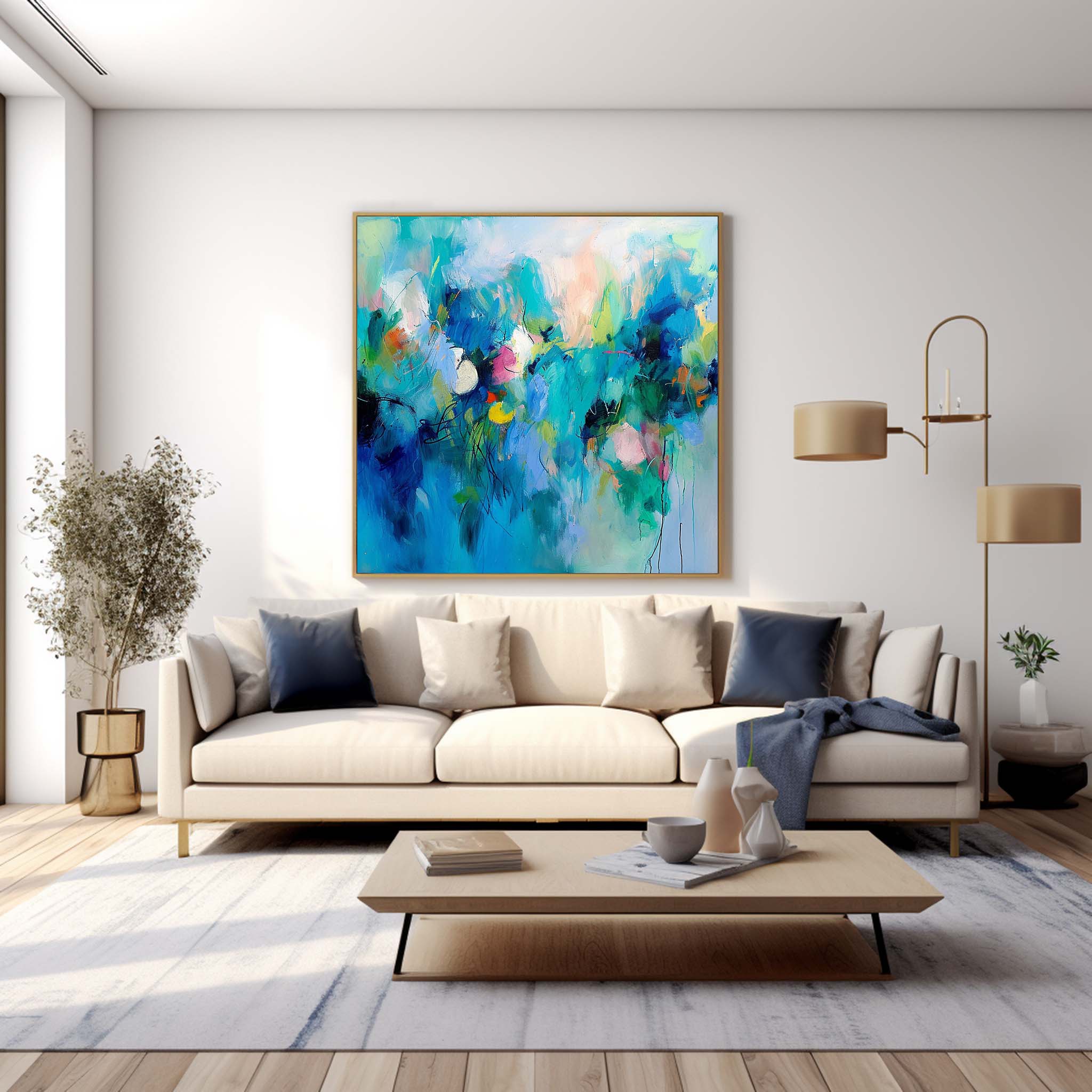 Wall Art Edgy Bold Color Pop Abstract Impasto