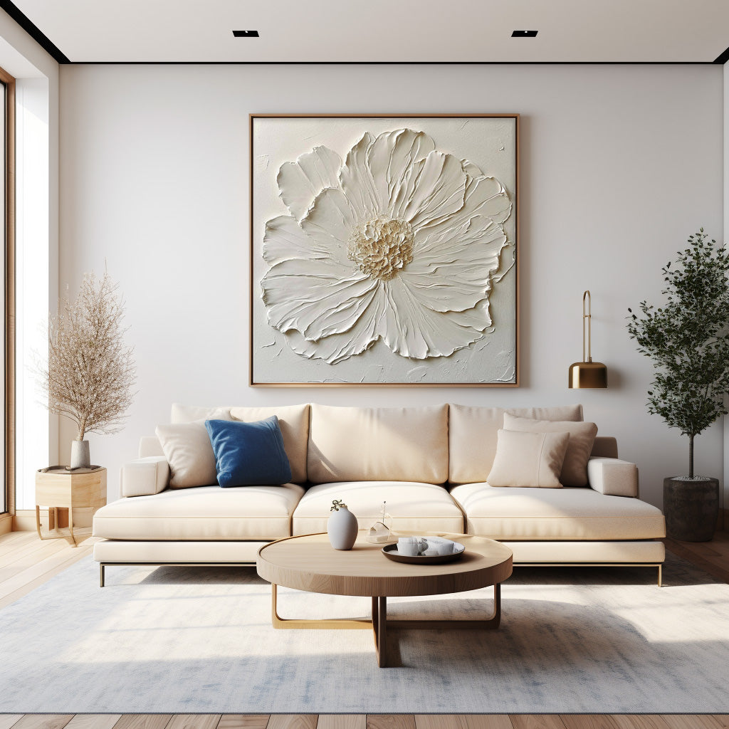 Wall Art Neutral Tone Single Flower