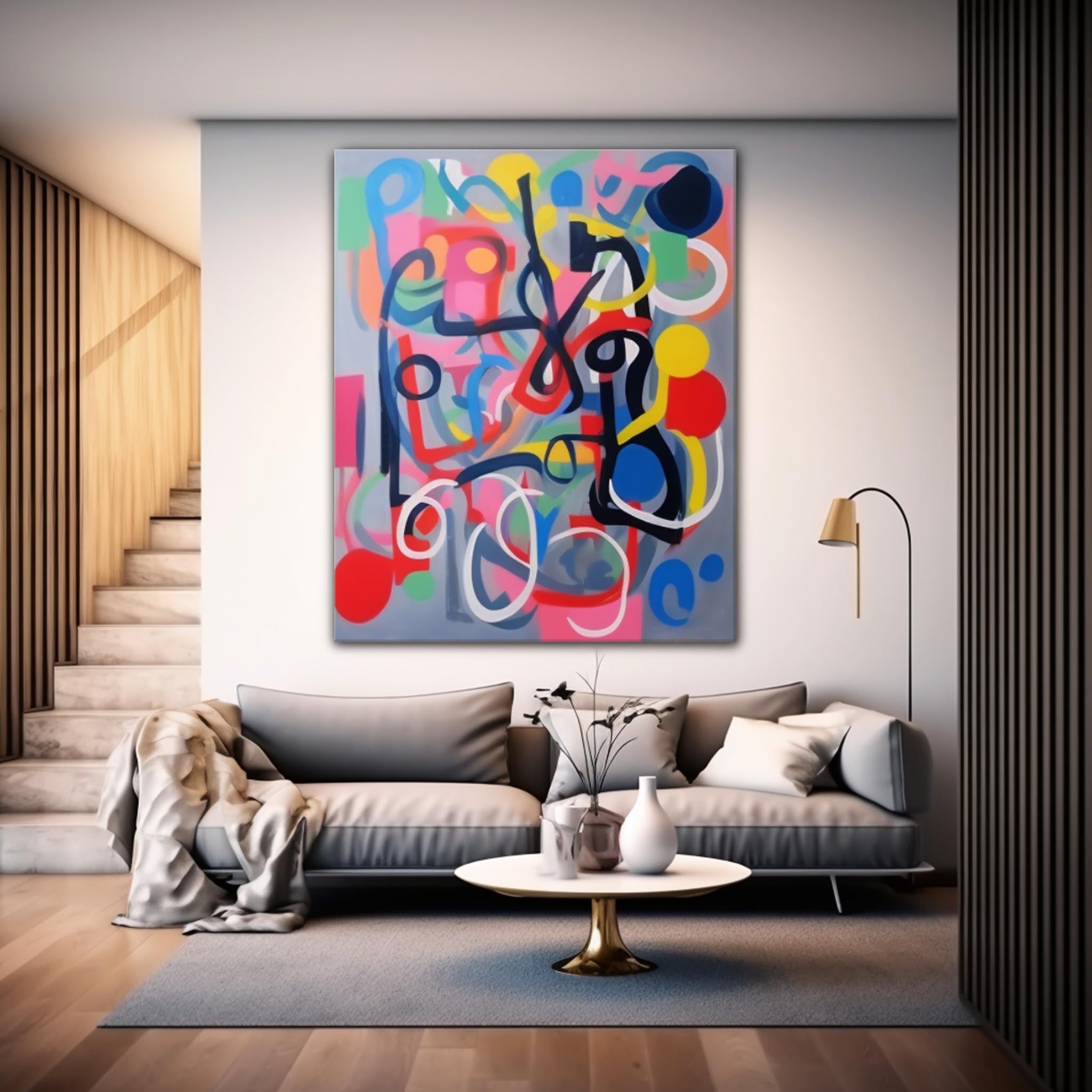 Wall Art Abstract Dense Cheerful Geometric